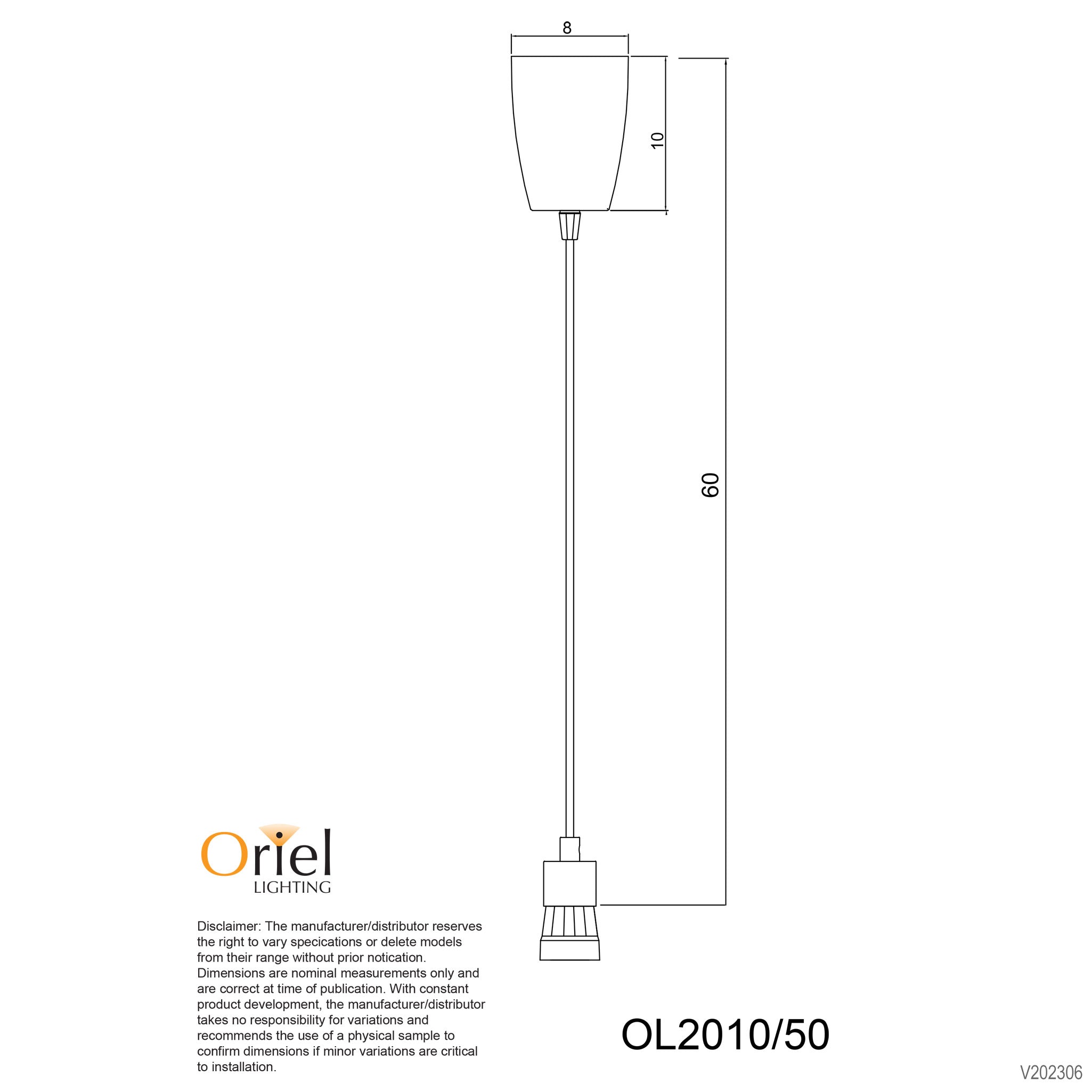 Peg DIY Suspension 500mm White - OL2010/50WH