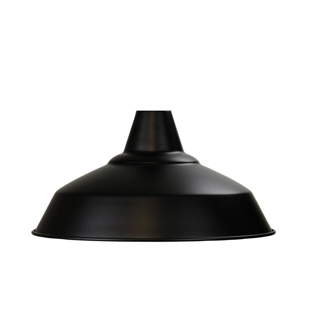 Buy Lamp Shades Australia WAREHOUSE Shade Only W390mm For Pendant Black Steel- OL2260/39BK