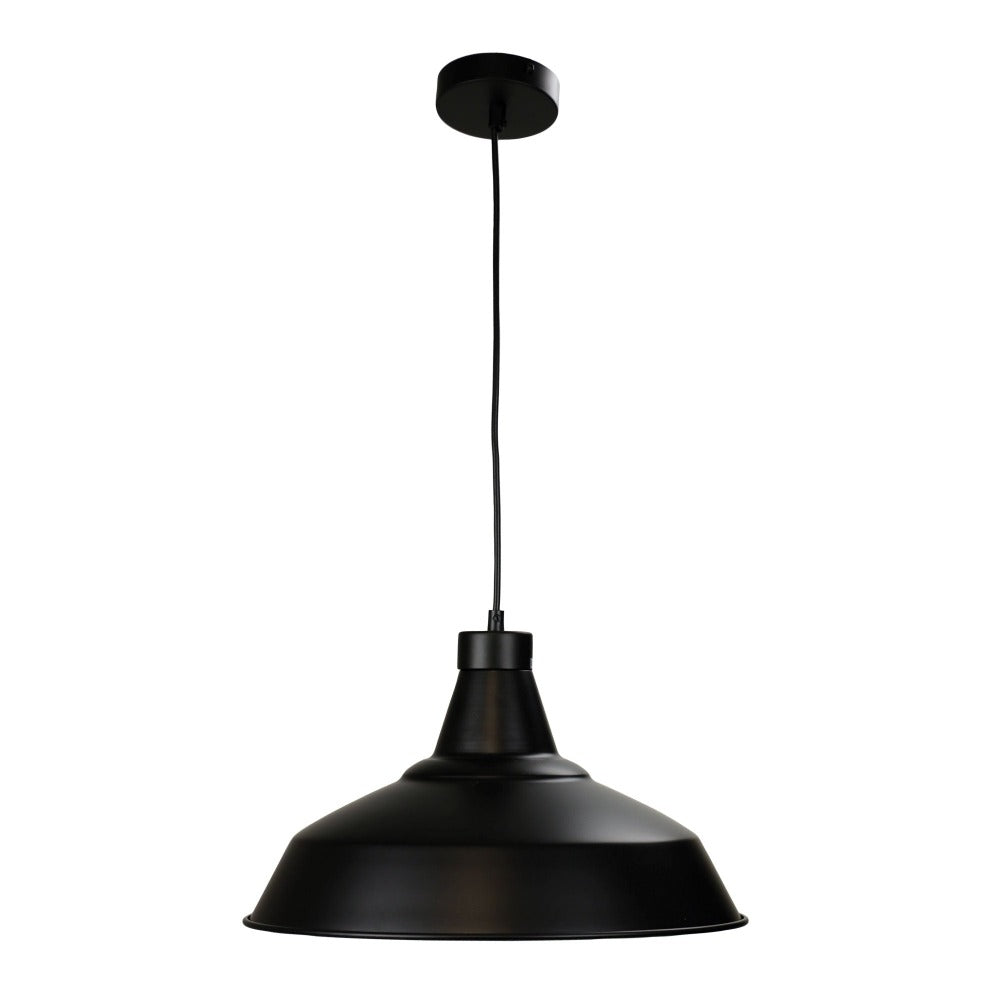 Buy Lamp Shades Australia WAREHOUSE Shade Only W390mm For Pendant Black Steel- OL2260/39BK