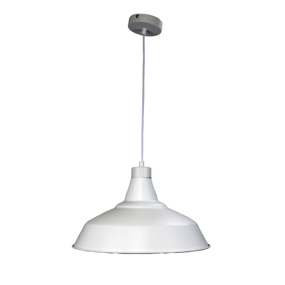 WAREHOUSE Shade Only W390mm For Pendant White Steel - OL2260/39WH