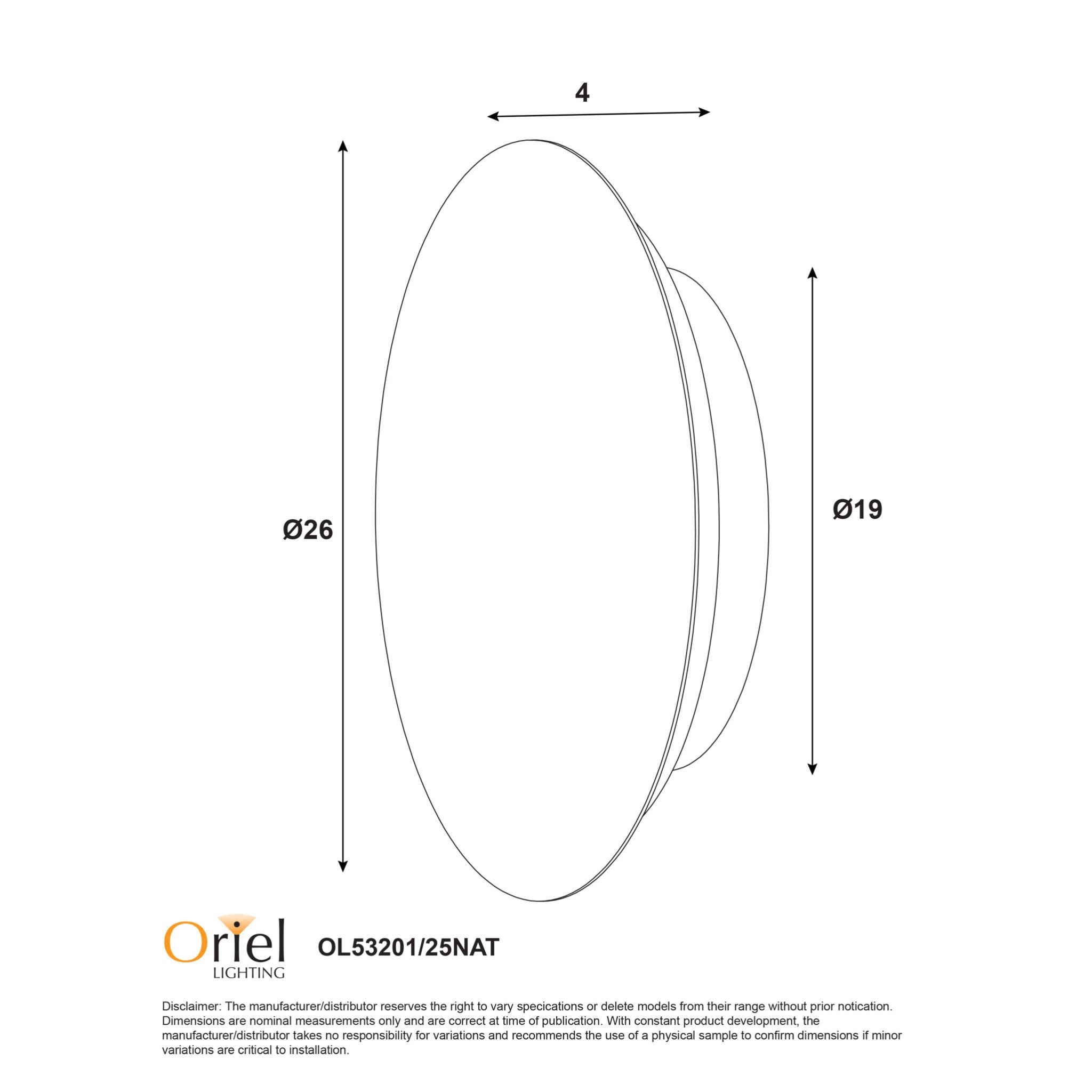 Dot Large LED Wall Light 14W TRI Colour White - OL53201/25WH