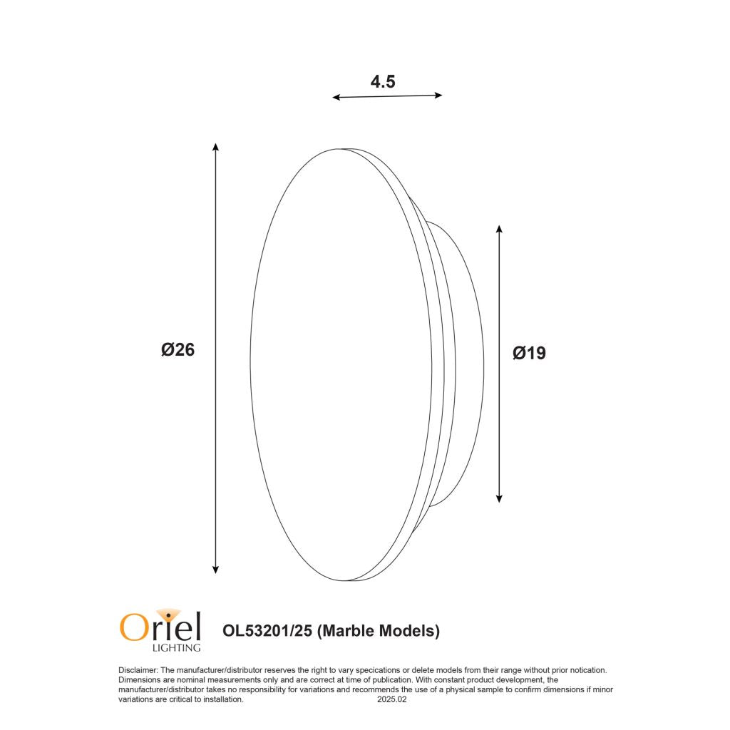 Dot 25 LED Wall Light 14W Tri Colour Travertine - OL53201/25TR