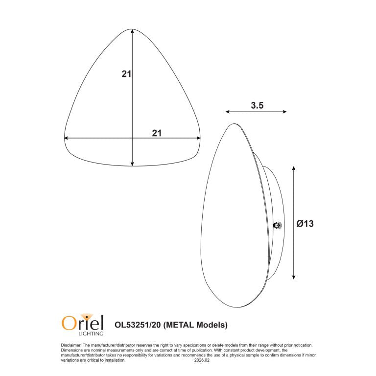 Reul LED Wall Light 9W Tri Colour Black - OL53251/20BK