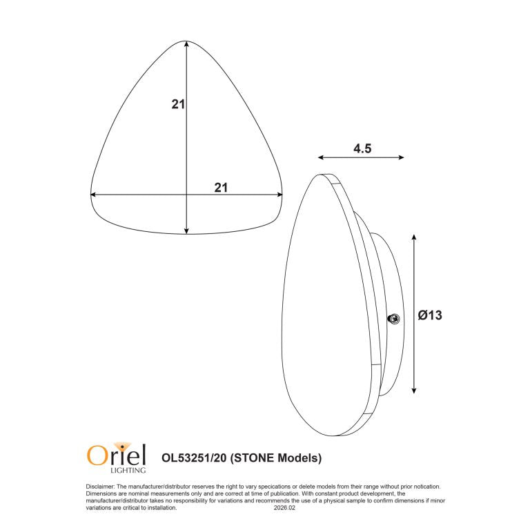 Reul LED Wall Light 9W Tri Colour Travertine - OL53251/20TR