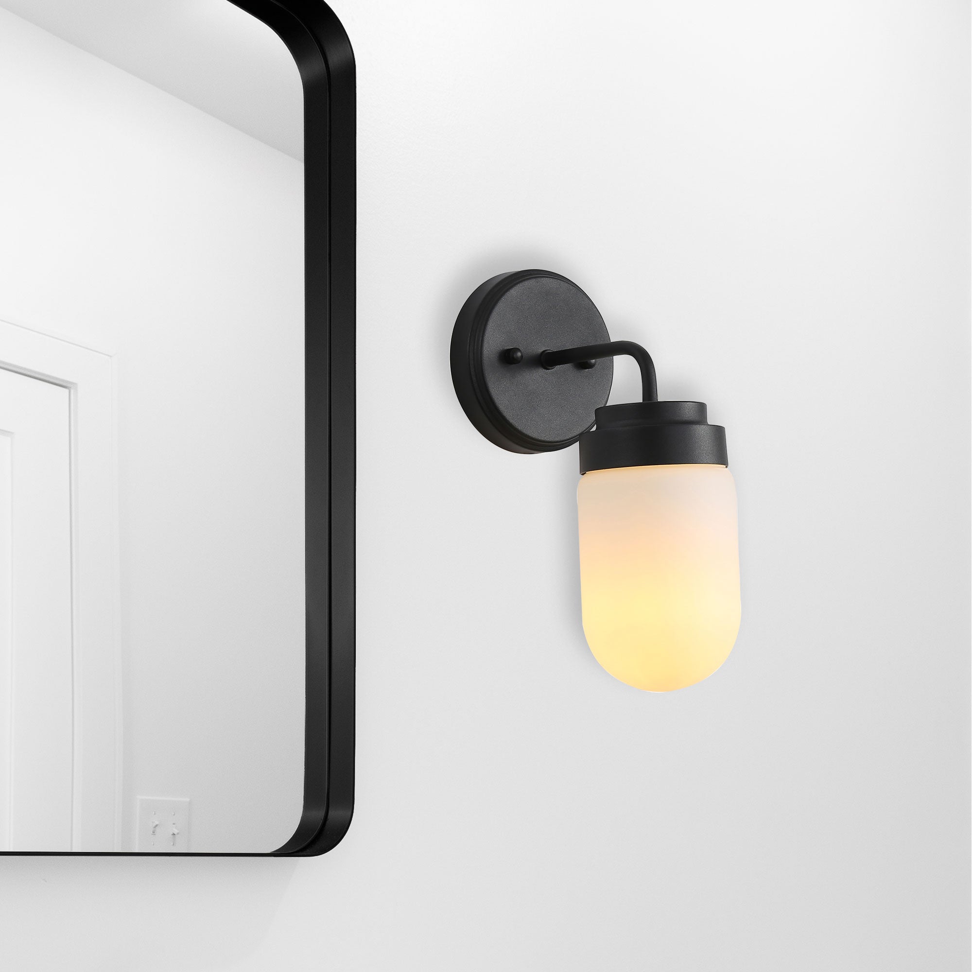 Dunburn Steel Wall Light Black - OL54191BK