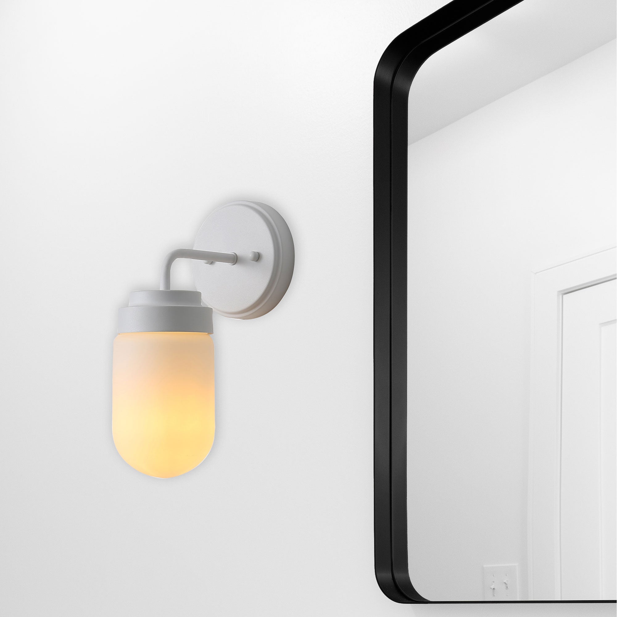 Dunburn Steel Wall Light White - OL54191WH