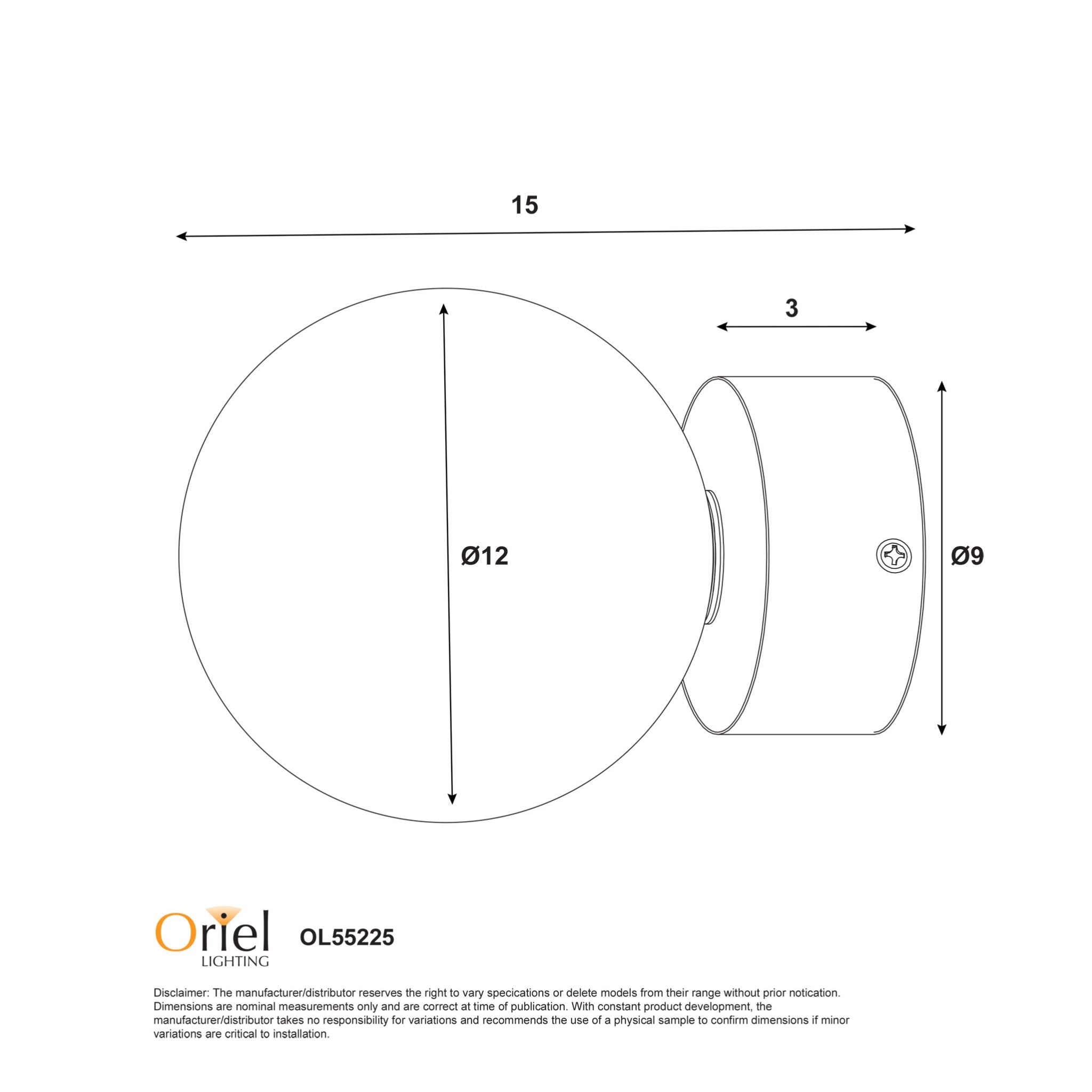 Globo LED Vanity Light 7W Satin Brass - OL54225SB