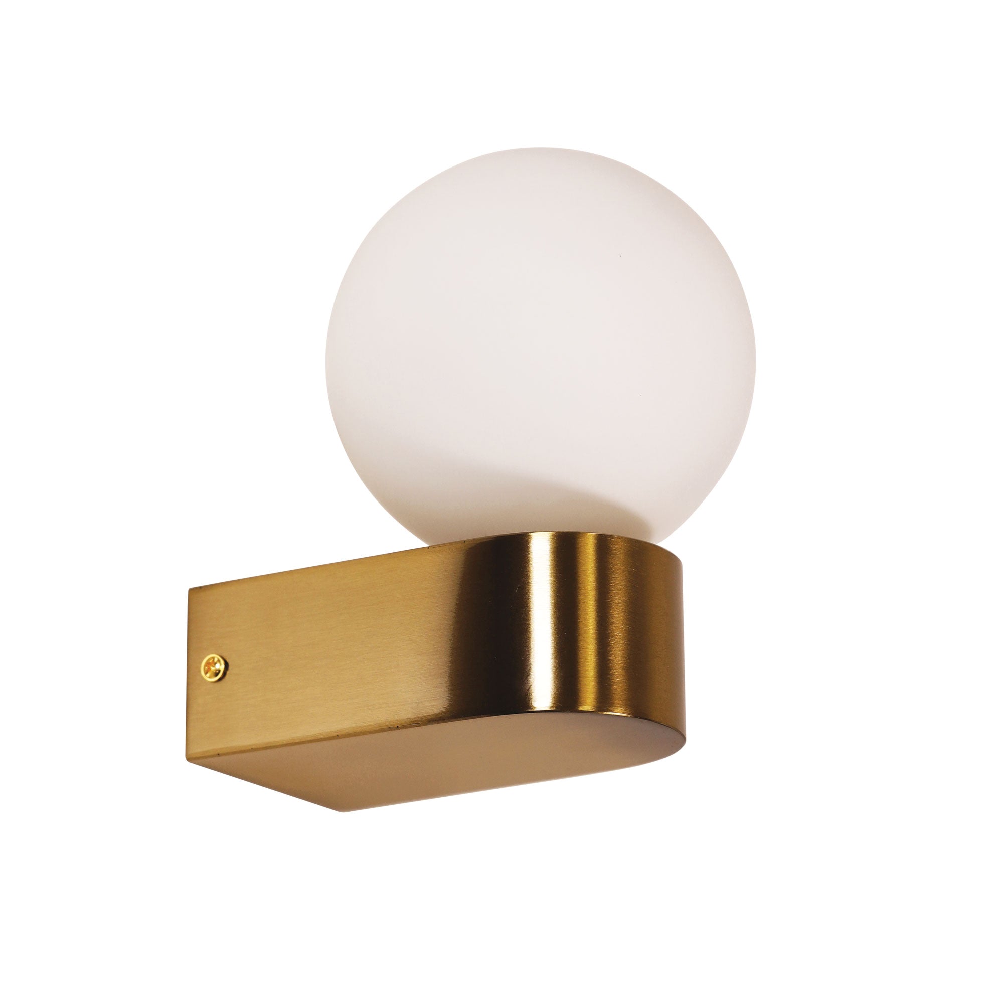 Minne LED Vanity Light 7W Satin Brass & Opal Matt - OL54251SB