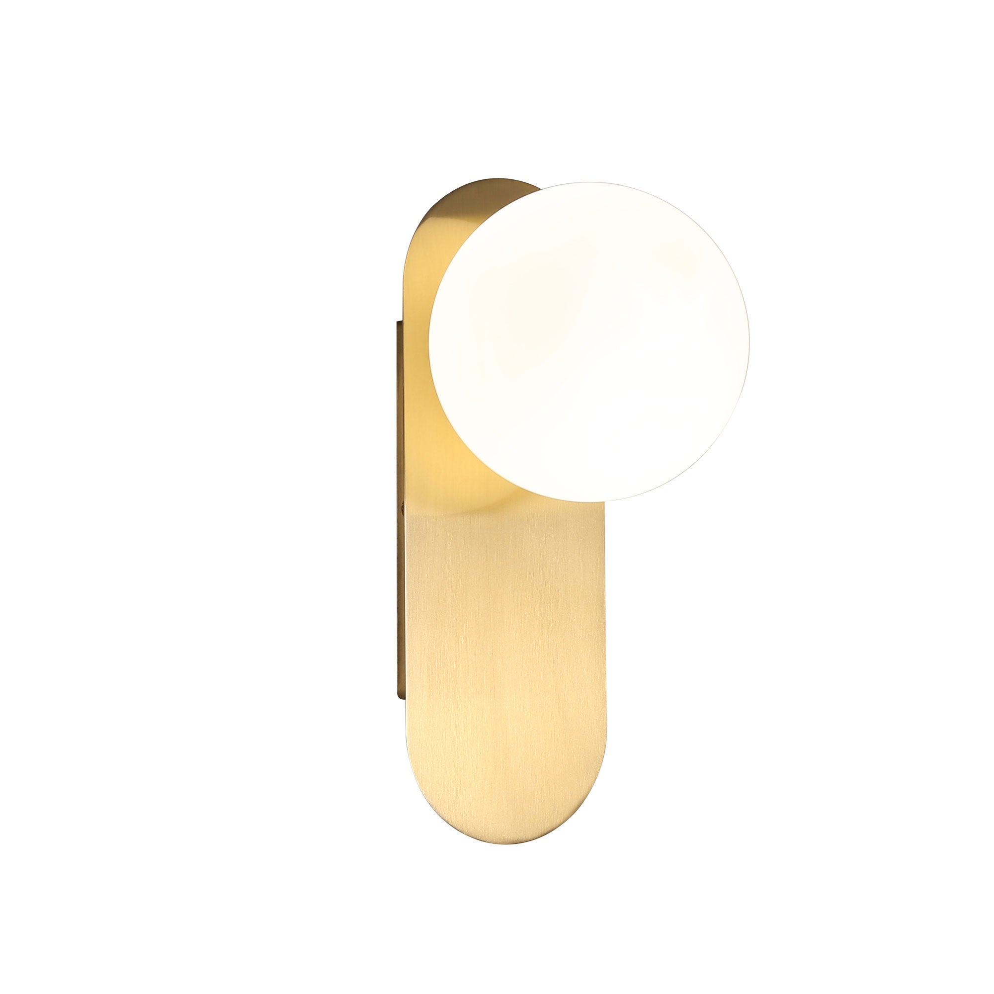 Ping LED Wall Light 7W 4000k Satin Brass & Opal Matt - OL54271SB