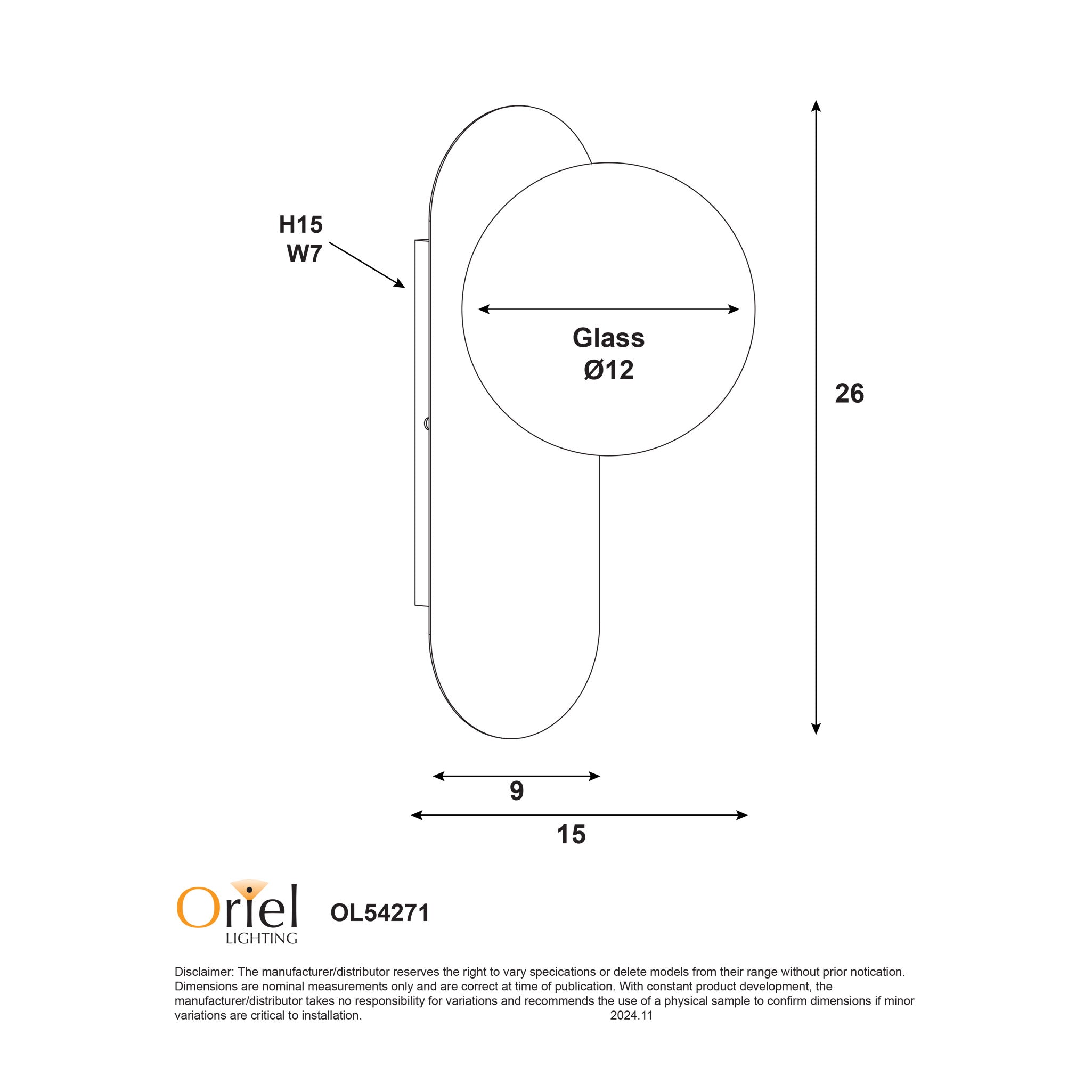 Ping LED Wall Light 7W 4000k White & Opal Matt - OL54271WH