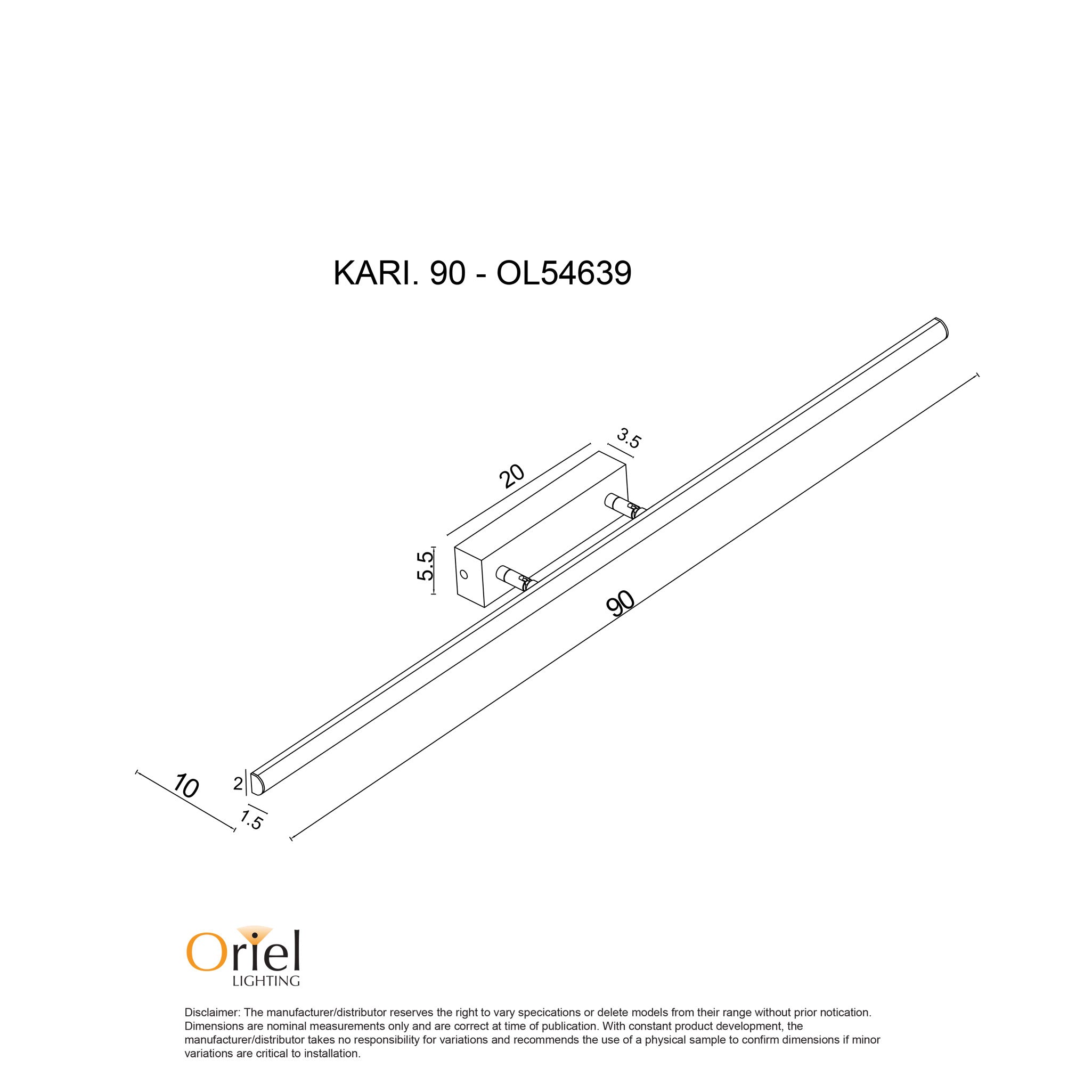 Kari Large Vanity Light 27W TRI Colour Chrome - OL54639CH