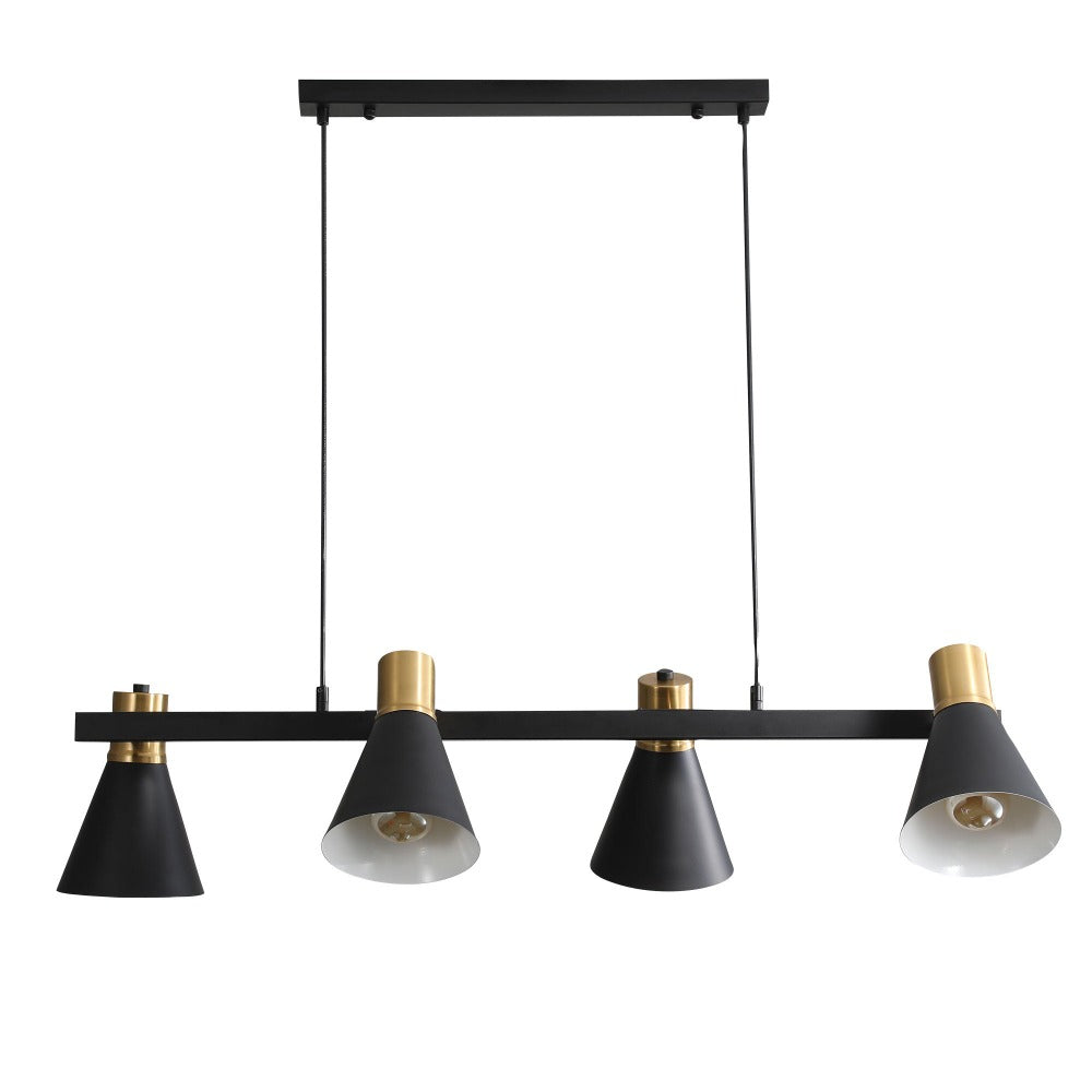 NORBERT Island Pendant 4 Lights Black & Satin Brass - OL56215/4SB