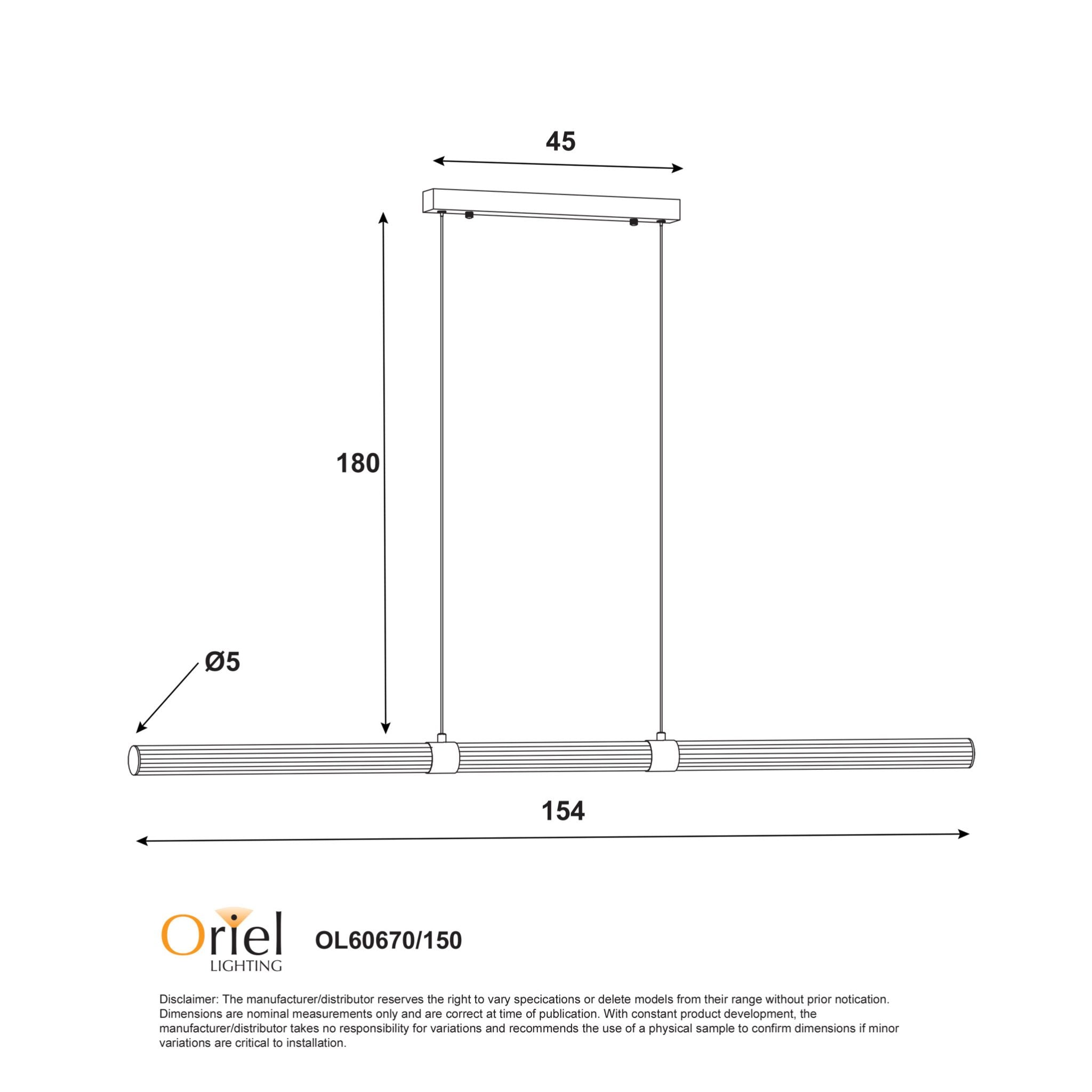 Maxwell LED Pendant Light 30W TRI Colour Satin Brass - OL60670/150SB