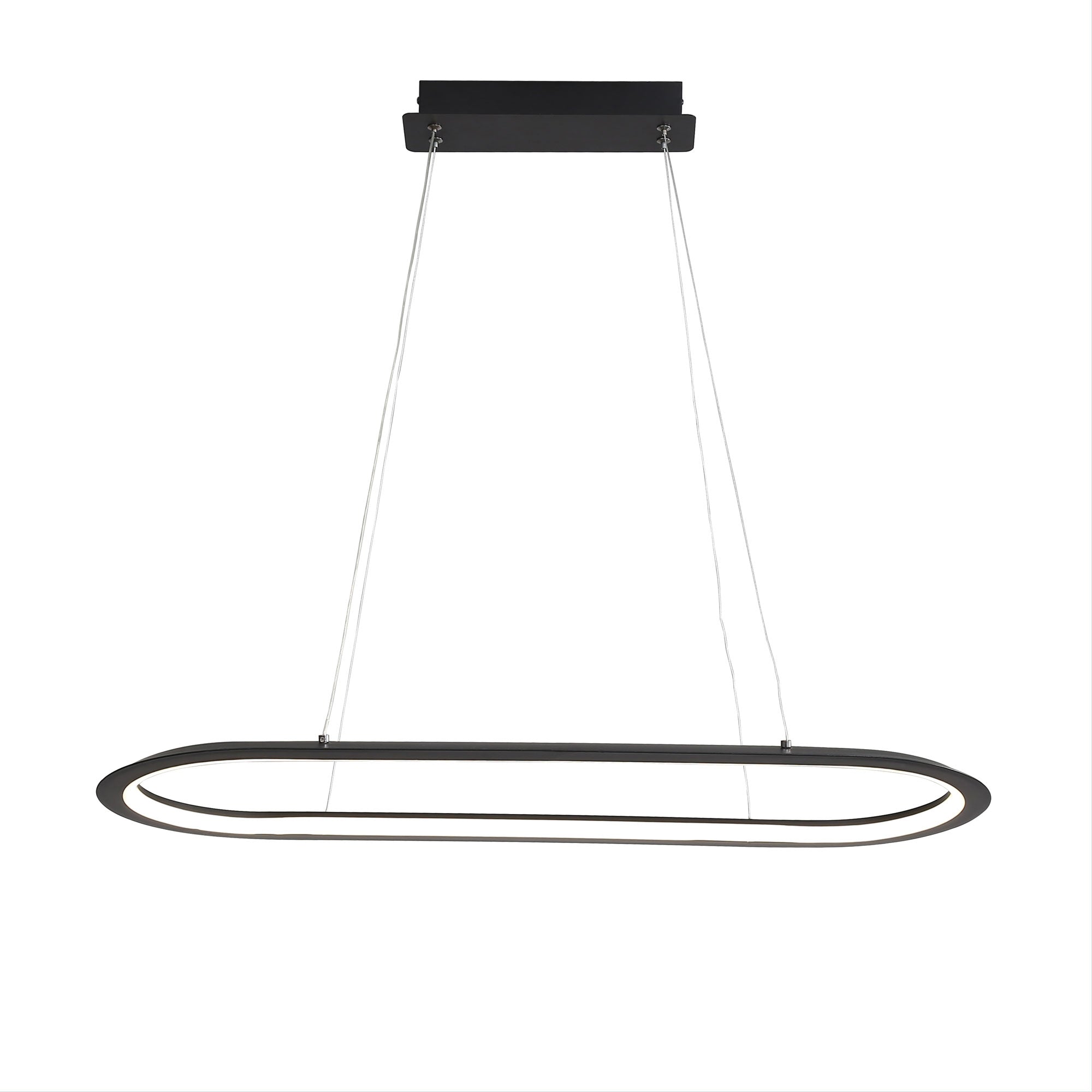 Ovale Aluminium LED Pendant Light 38W TRI Colour Black - OL60860/80BK