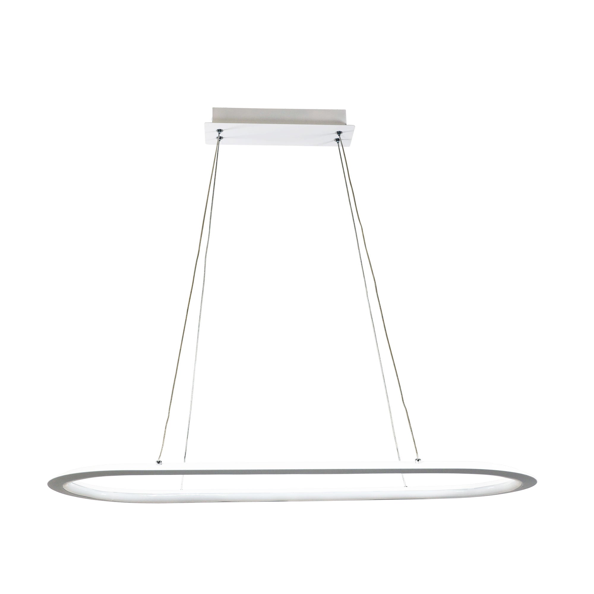 Ovale Aluminium LED Pendant Light 38W TRI Colour White - OL60860/80WH