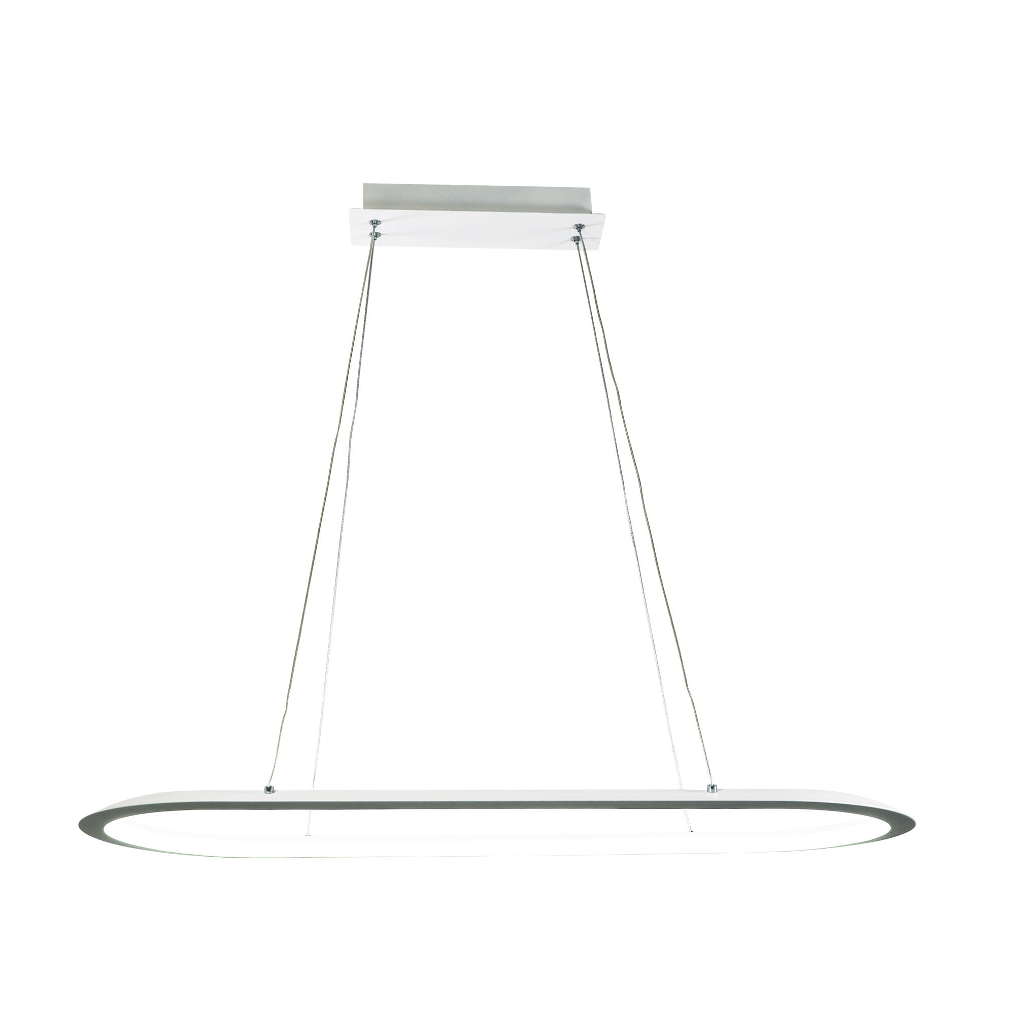 Ovale Aluminium LED Pendant Light 38W TRI Colour White - OL60860/80WH