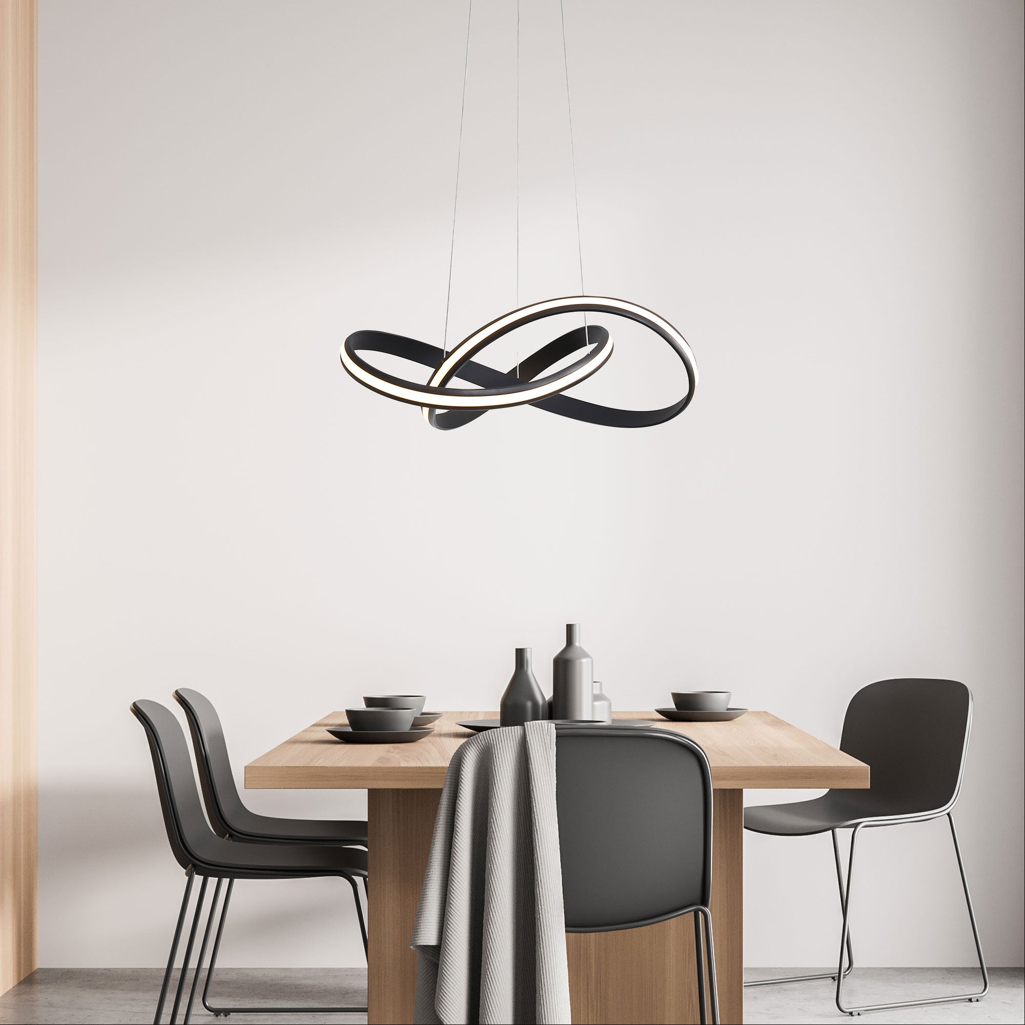 Spira Aluminium LED Pendant Light 45W TRI Colour Black - OL60861/50BK