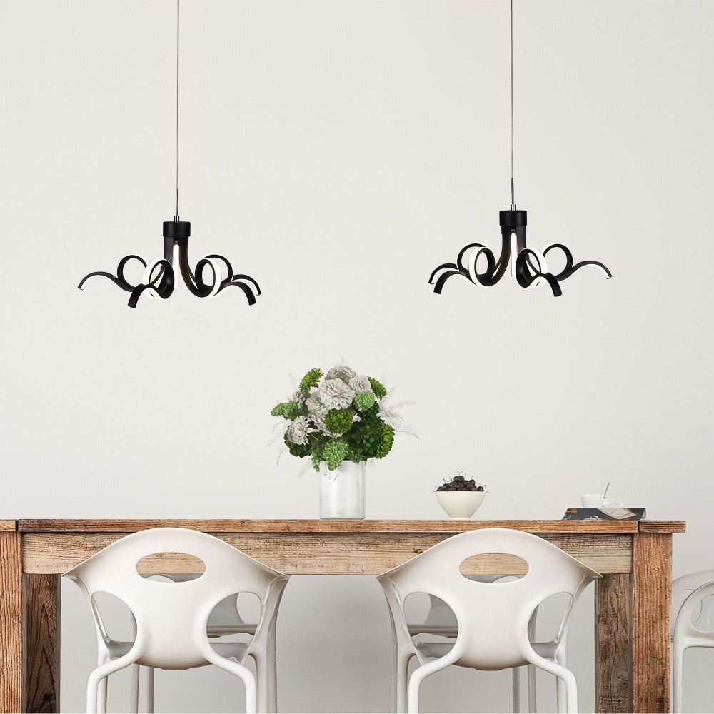 Buy Pendant Lights Australia NOODLE Pendant Light W500mm Black Stainless Steel 3CCT - OL60973/50BK