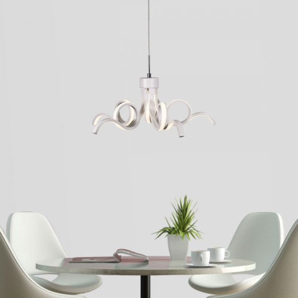 Buy Pendant Lights Australia NOODLE Pendant Light W500mm White Stainless Steel 3CCT - OL60973/50WH