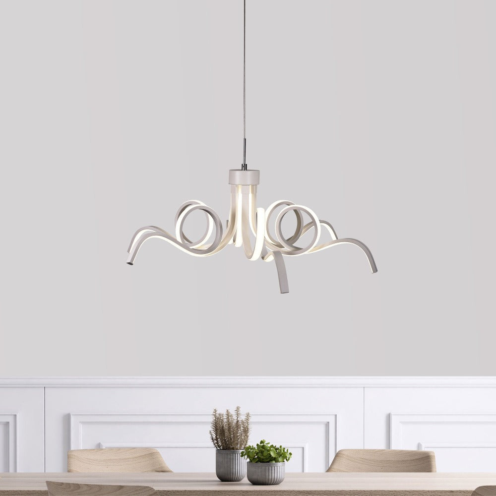 Buy Pendant Lights Australia NOODLE Pendant Light W700mm White Stainless Steel 3CCT - OL60973/70WH