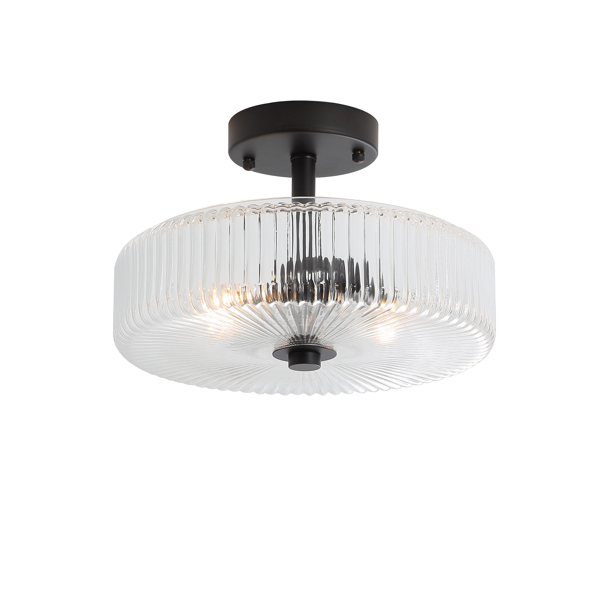 Worth Fluted Glass CTC Pendant Light Black & Clear - OL61850BK