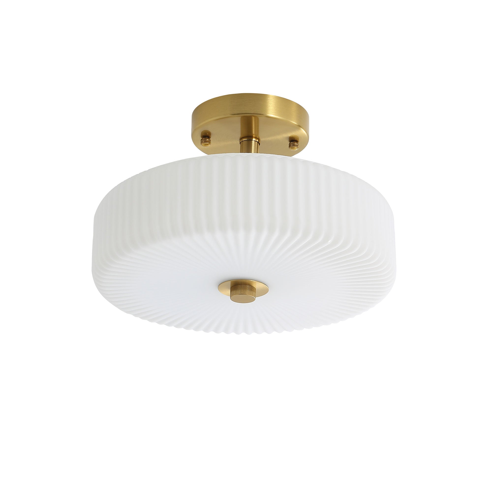 Worth Fluted Glass CTC Pendant Light Satin Brass & Matt Opal - OL61850SB