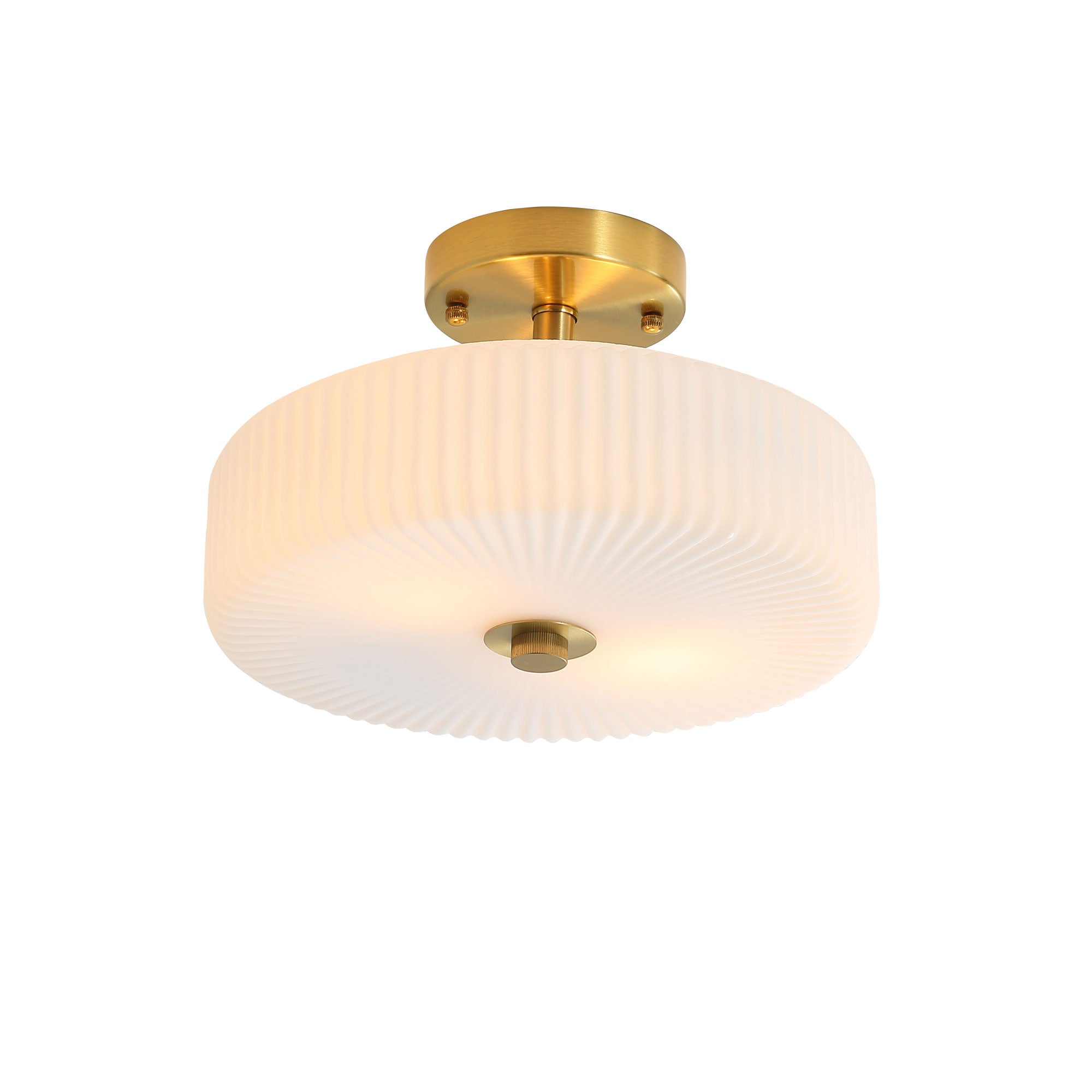 Worth Fluted Glass CTC Pendant Light Satin Brass & Matt Opal - OL61850SB
