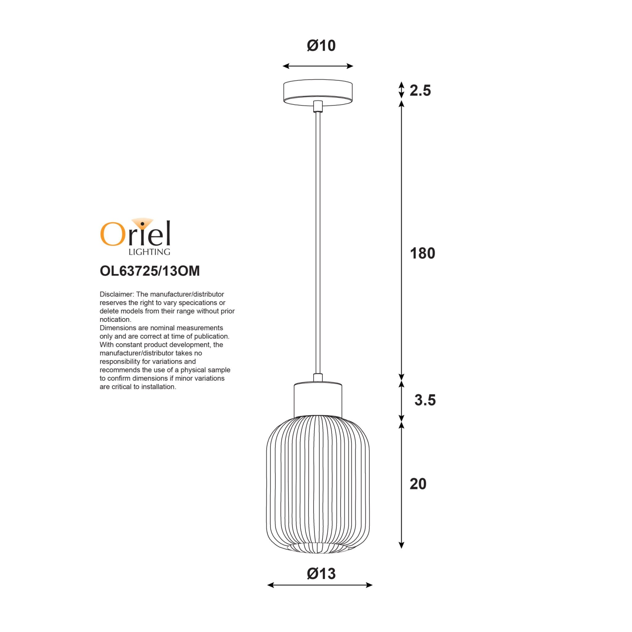 Bolli Small Pendant Real Timber & Opal Matt - OL63725/13OM