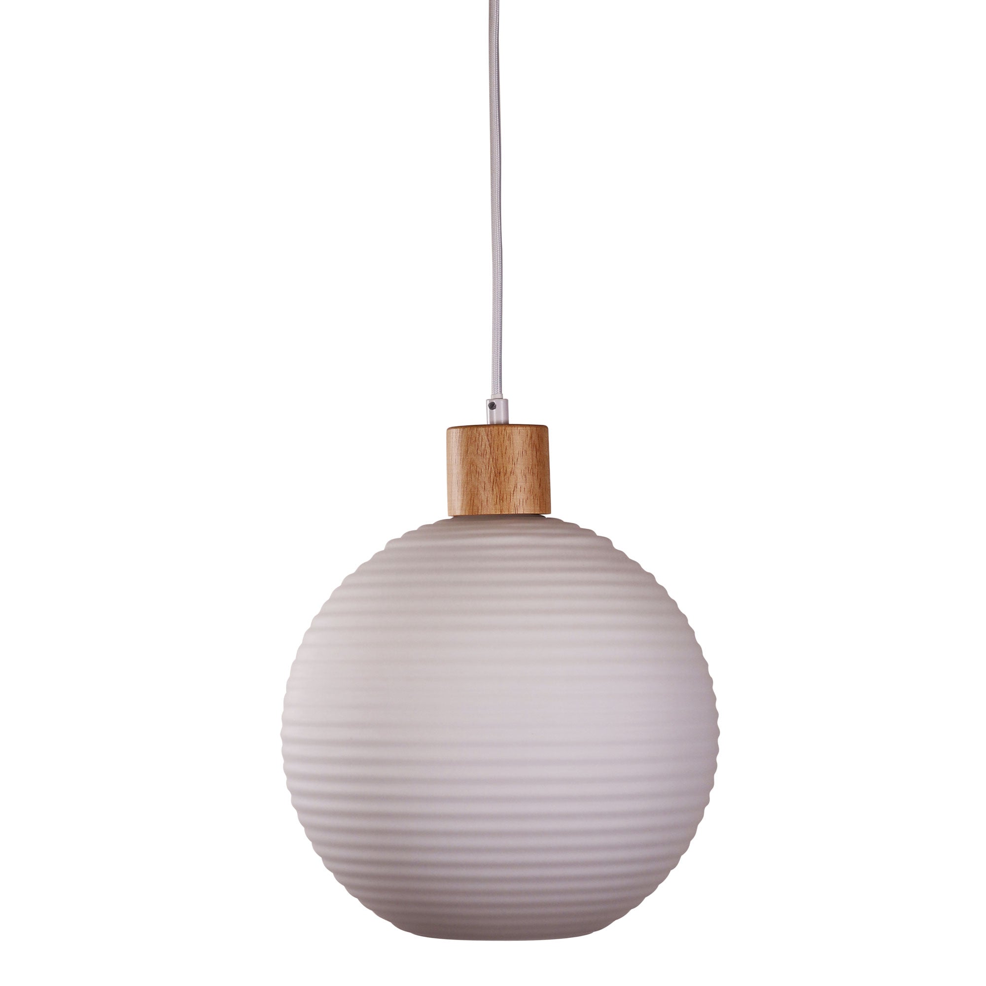 Twillo Small Pendant Light Real Timber & Opal Matte - OL63735/25OM