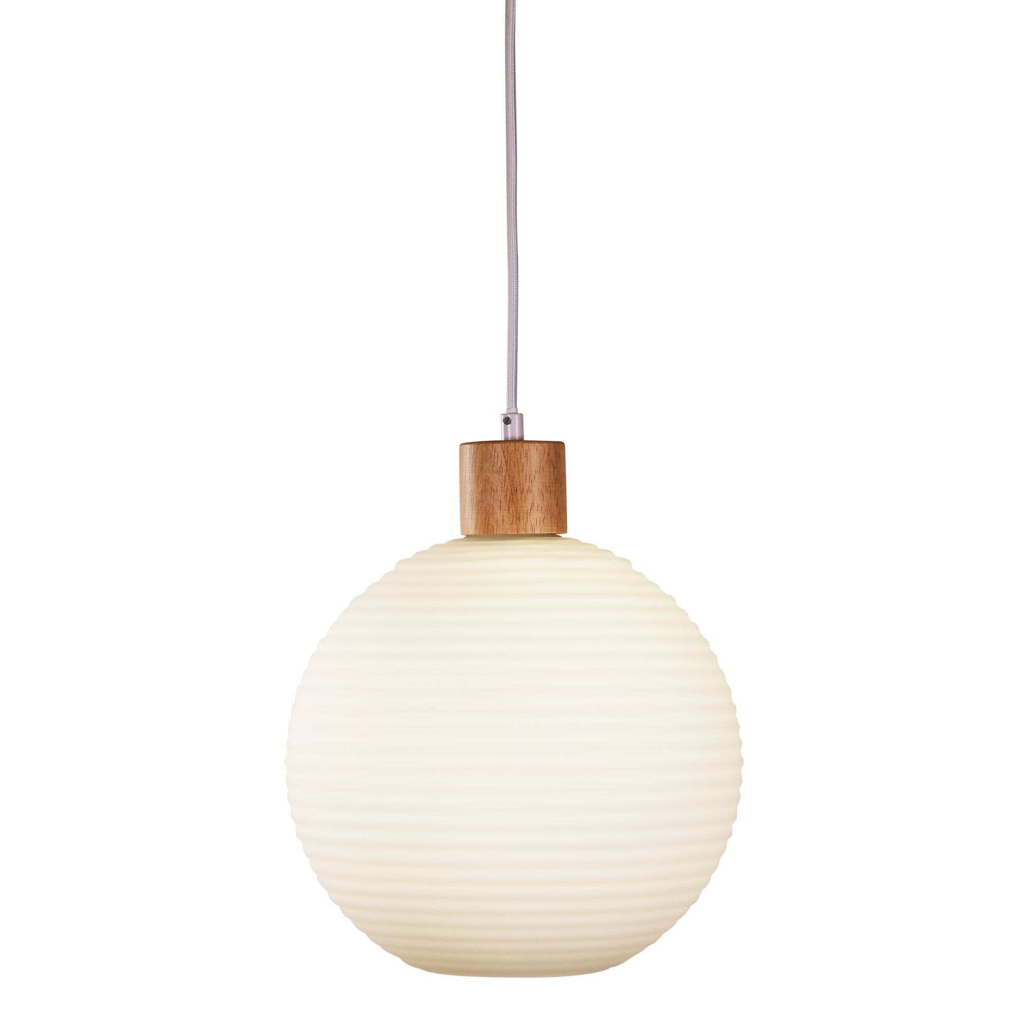 Twillo Small Pendant Light Real Timber & Opal Matte - OL63735/25OM