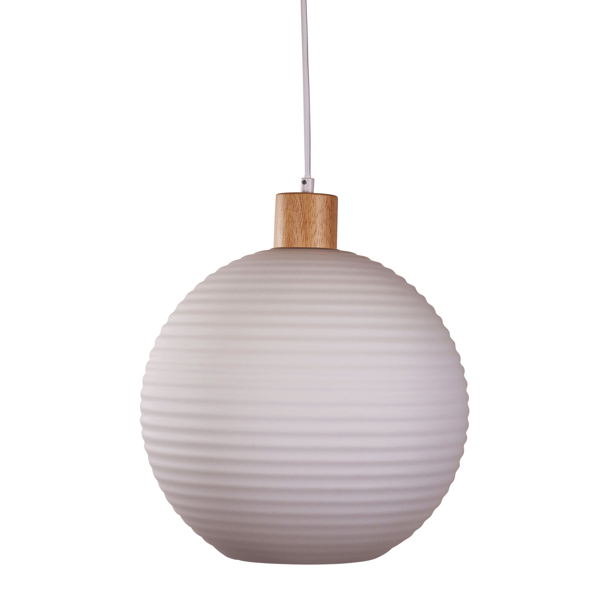 Twillo Large Pendant Light Real Timber & Opal Matte - OL63735/30OM