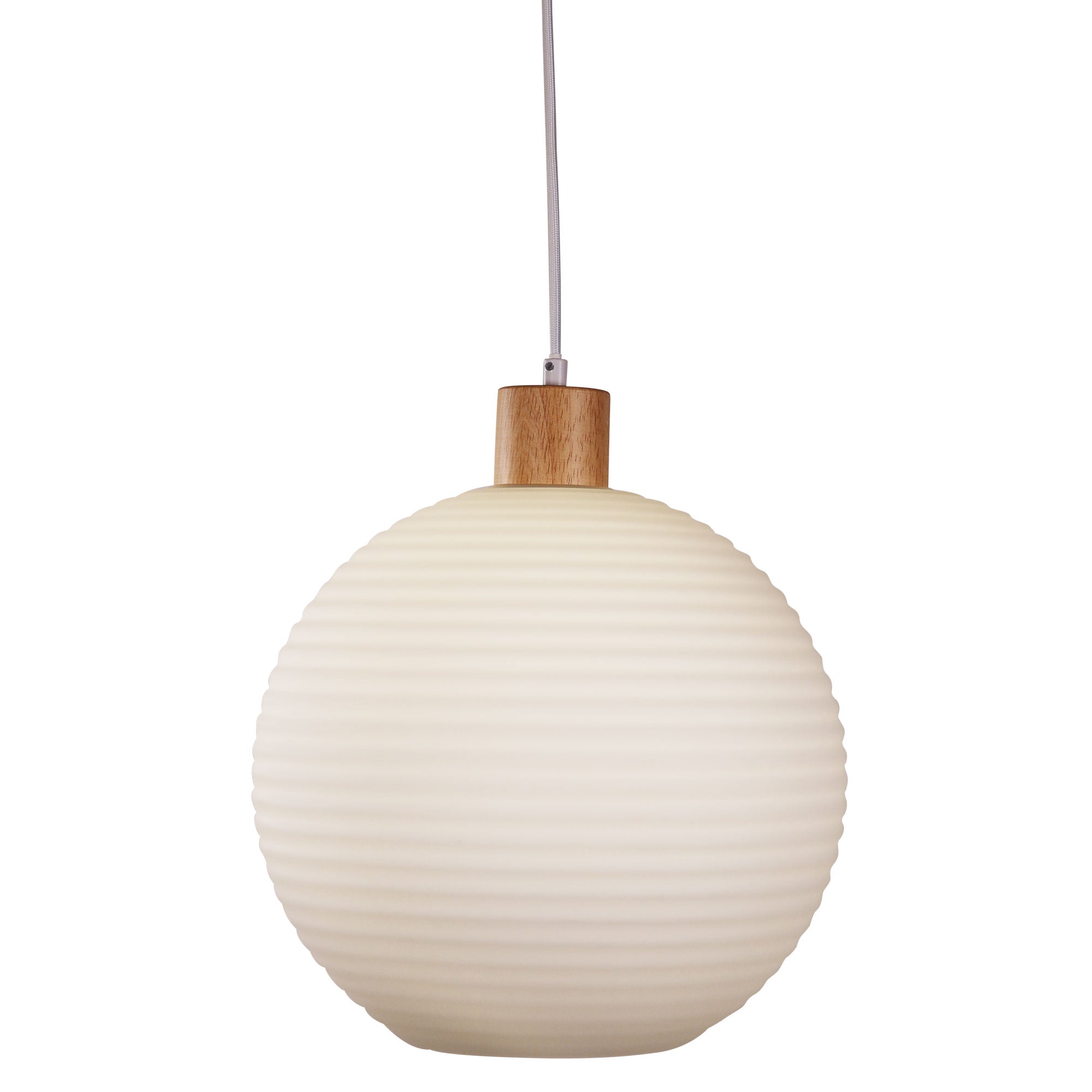 Twillo Large Pendant Light Real Timber & Opal Matte - OL63735/30OM