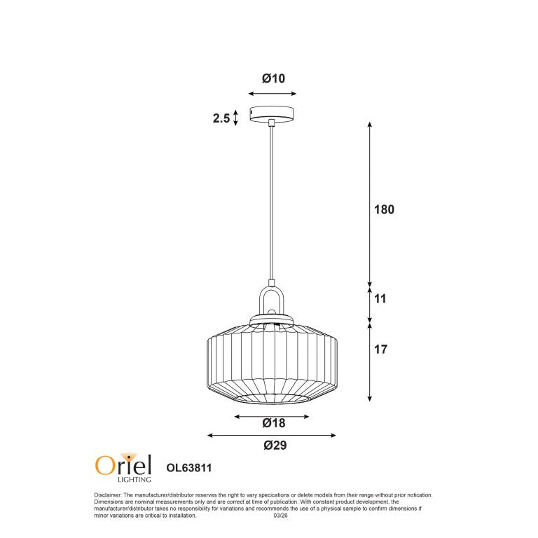 Clarise Pendant Light Clear - OL63811CL