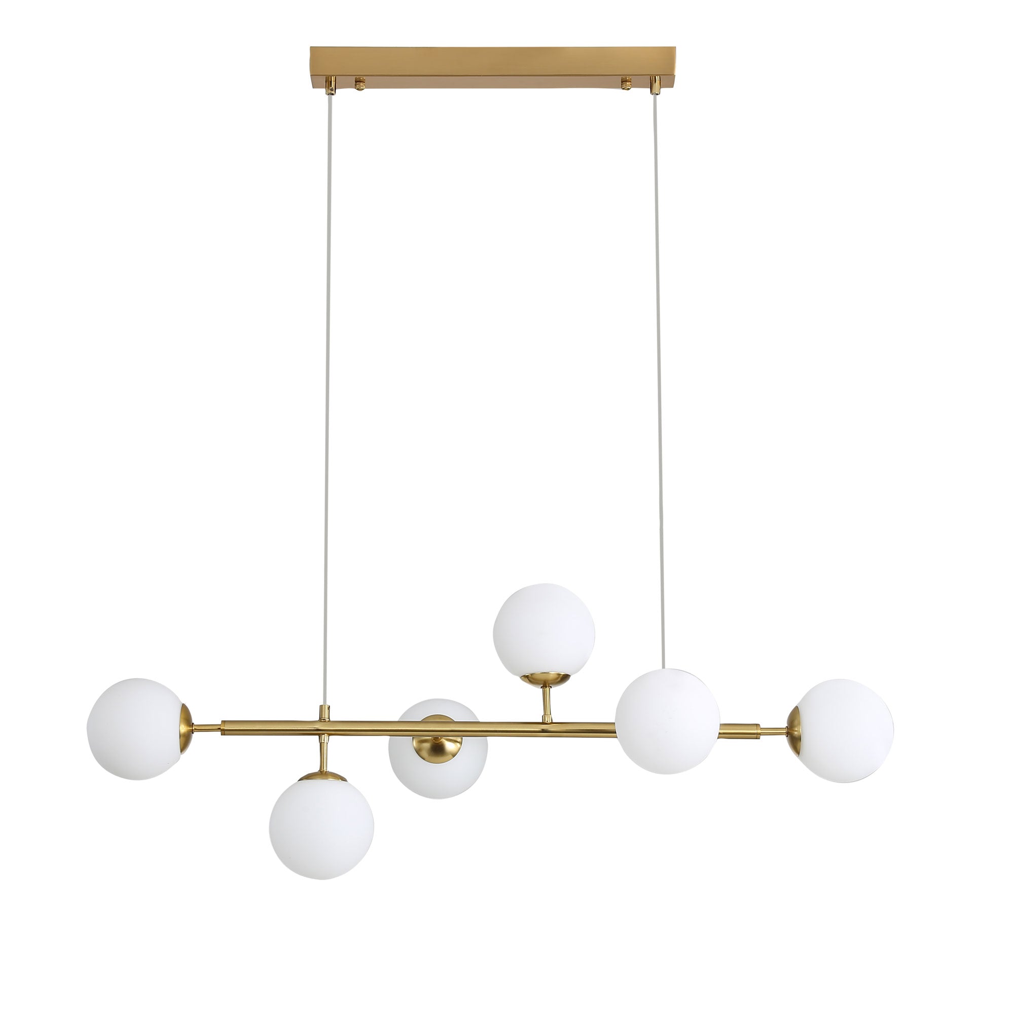 Eva G9 Pendant Light Satin Brass & Opal Matt - OL65010/6SB