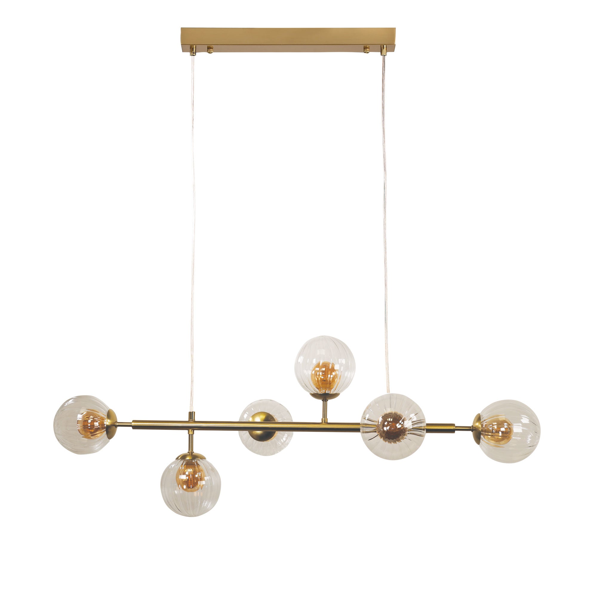 Volli 6 Light LED Pendant 4W 4000K Satin Brass & Clear - OL65015/6SB