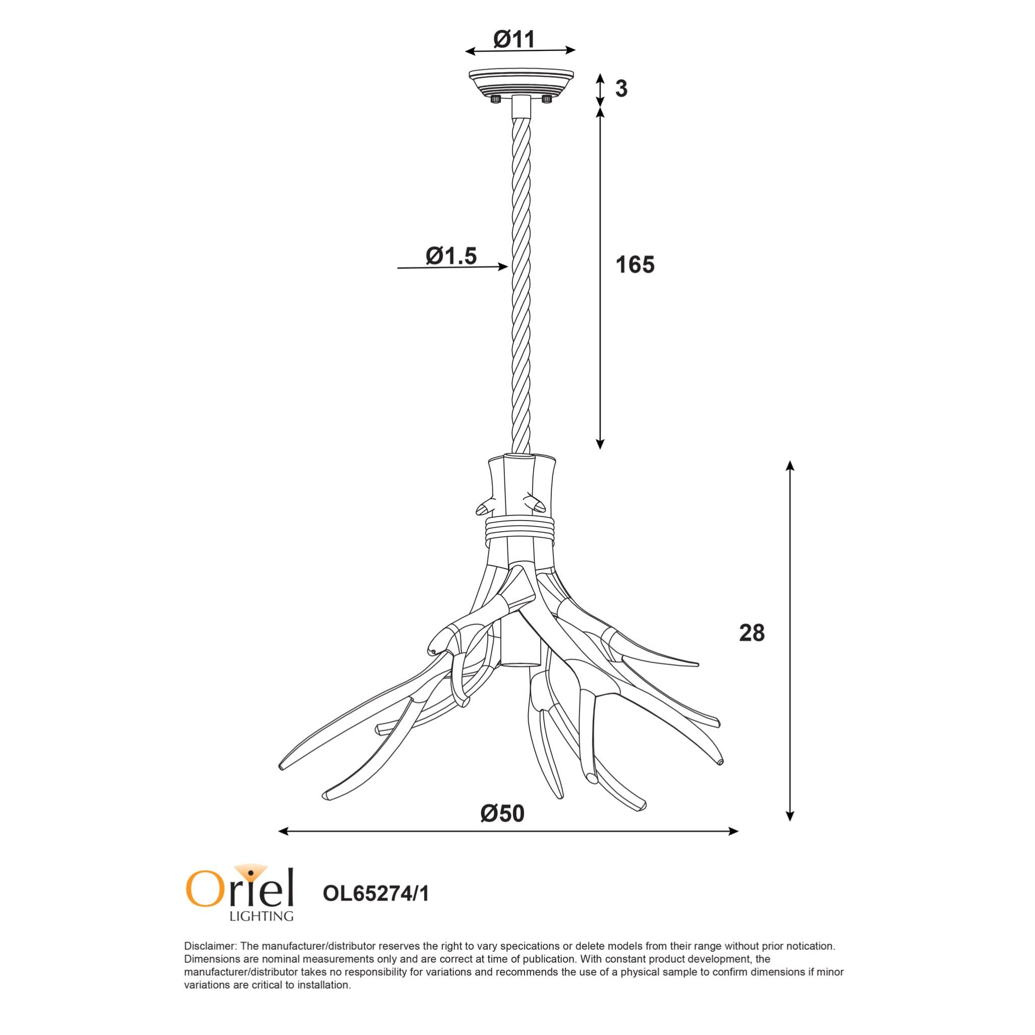 Hyort Single Pendant Light Natural - OL65274/1