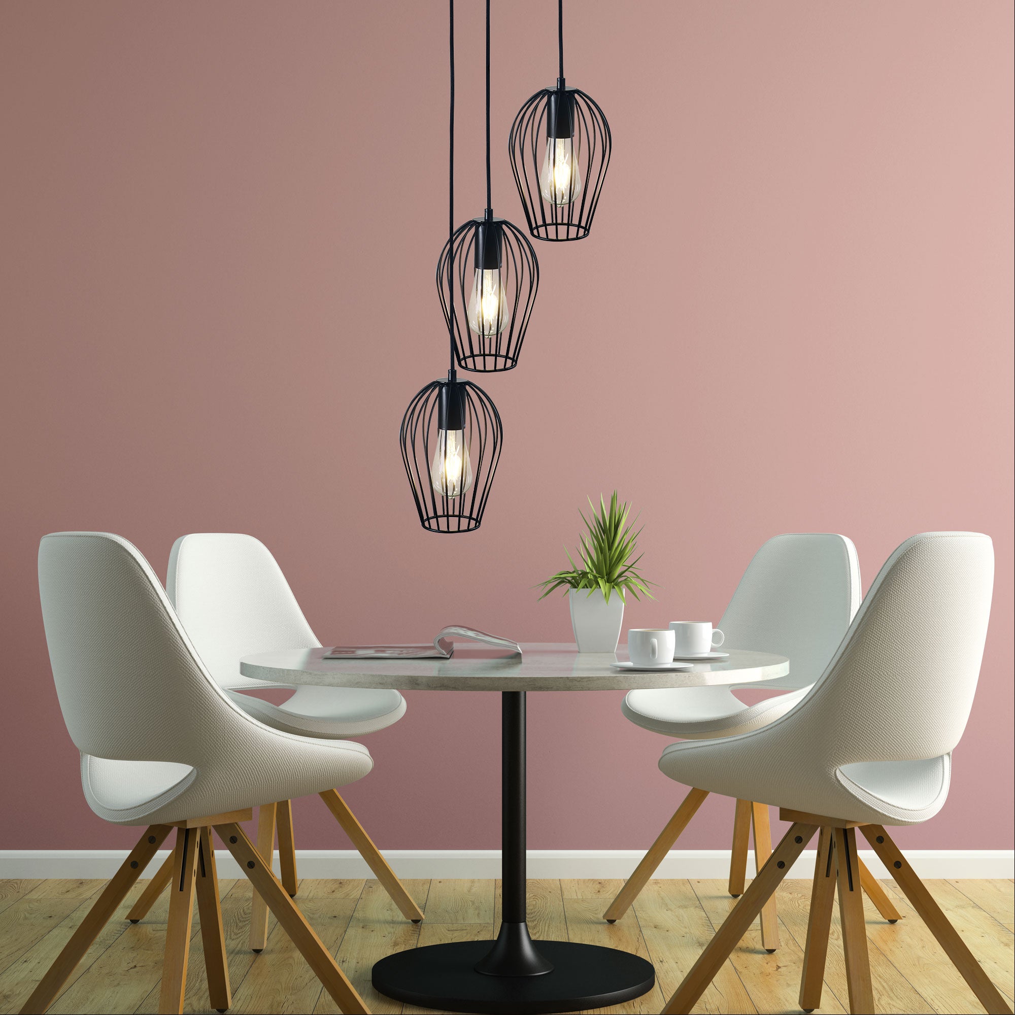 Olam 3 Light Pendant Black - OL68763BK