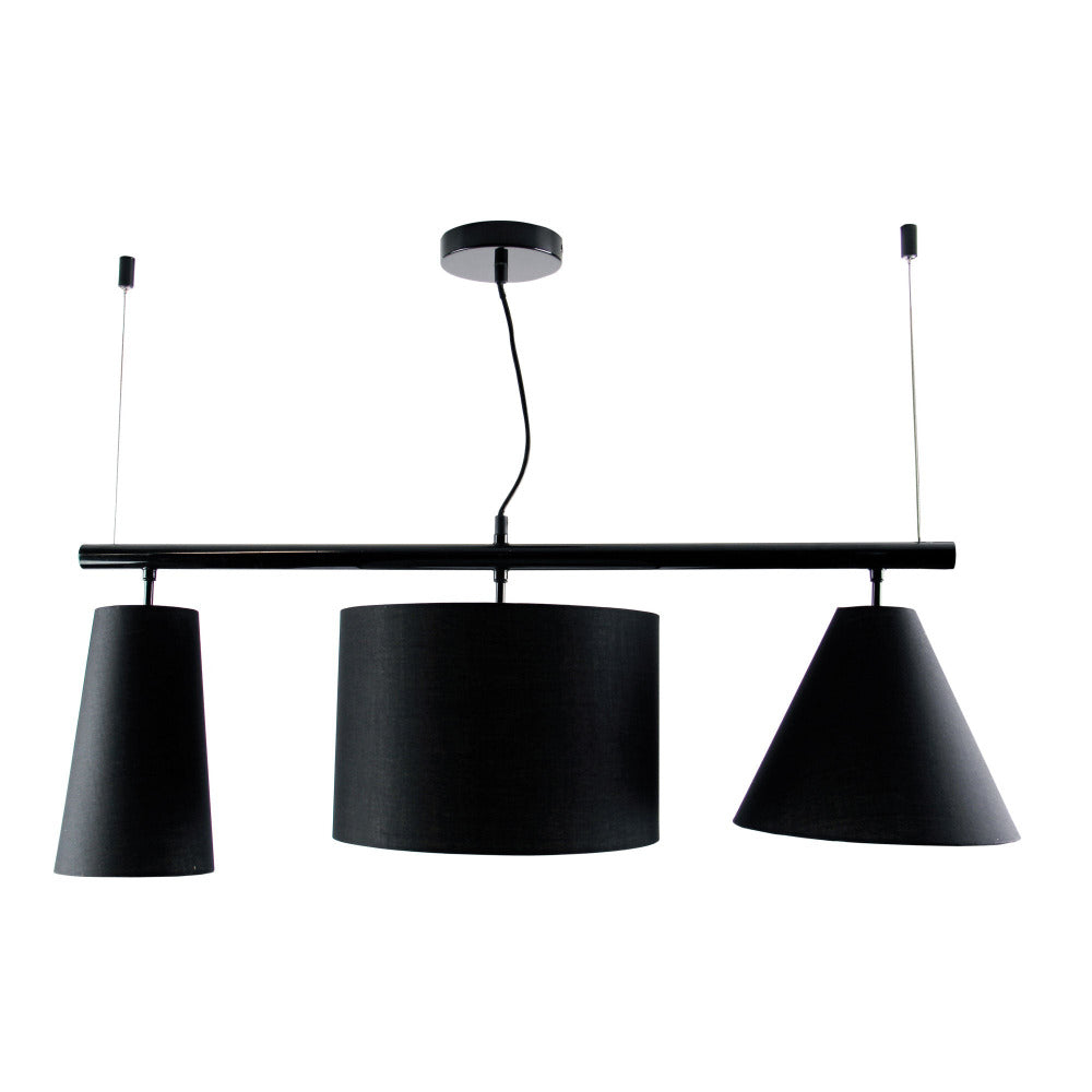 Buy Pendant Lights Australia Rogue Bar Pendant 3 Lights Black - OL69313BK