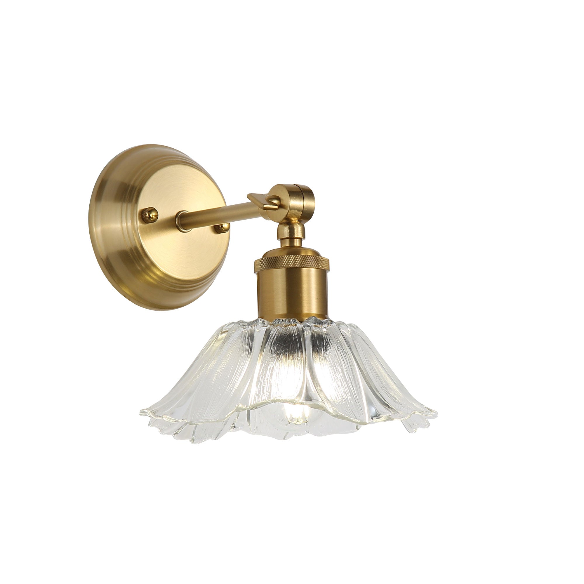 Fleur Vintage Cut Wall Light Clear & Satin Brass - OL69452SB/CL