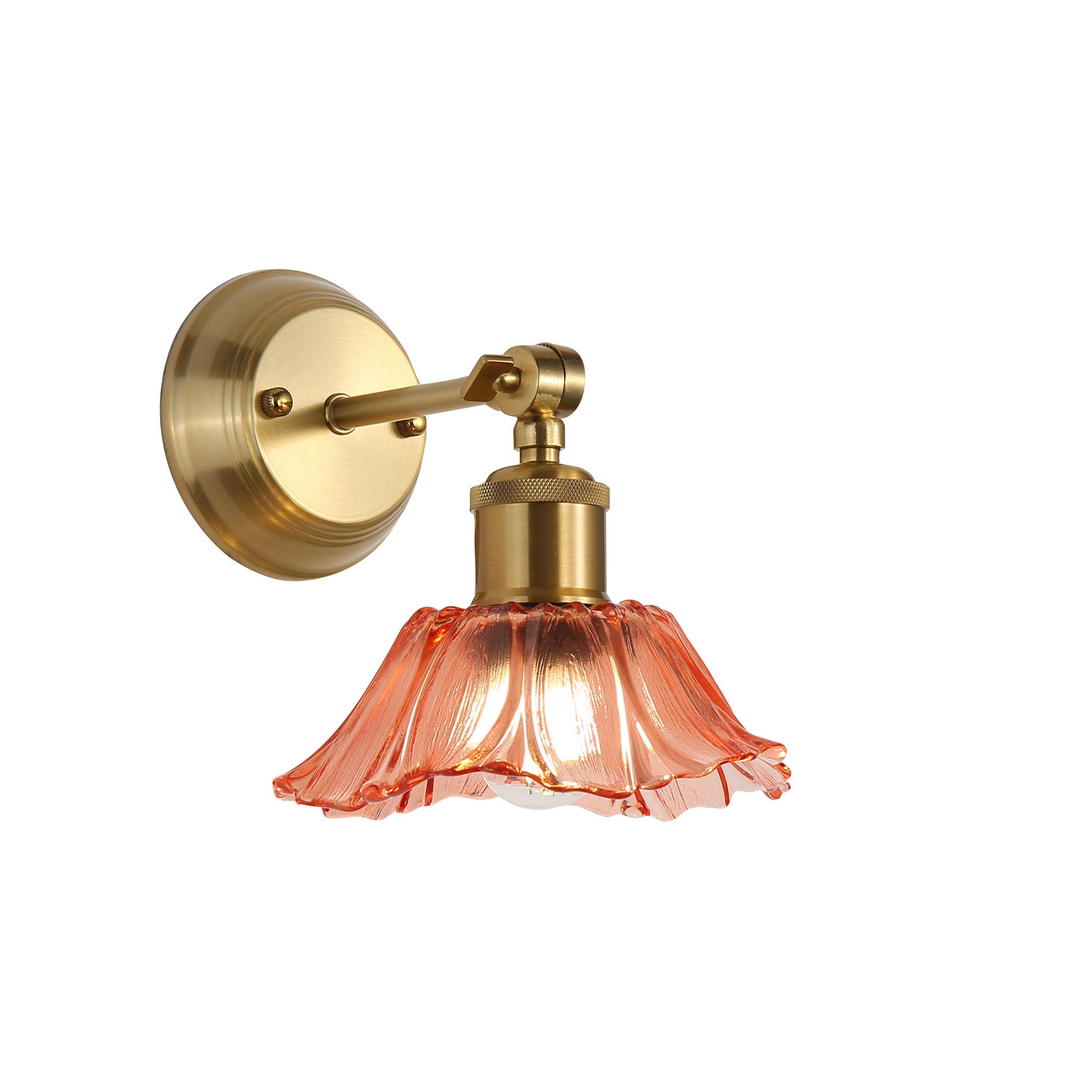 Fleur Vintage Cut Wall Light Pink & Satin Brass - OL69452SB/PK