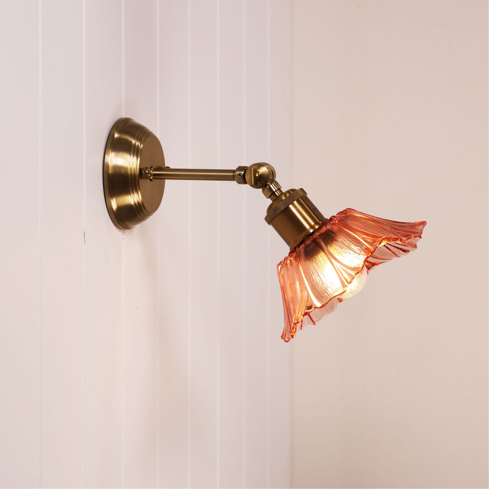 Fleur Vintage Cut Wall Light Pink & Satin Brass - OL69452SB/PK