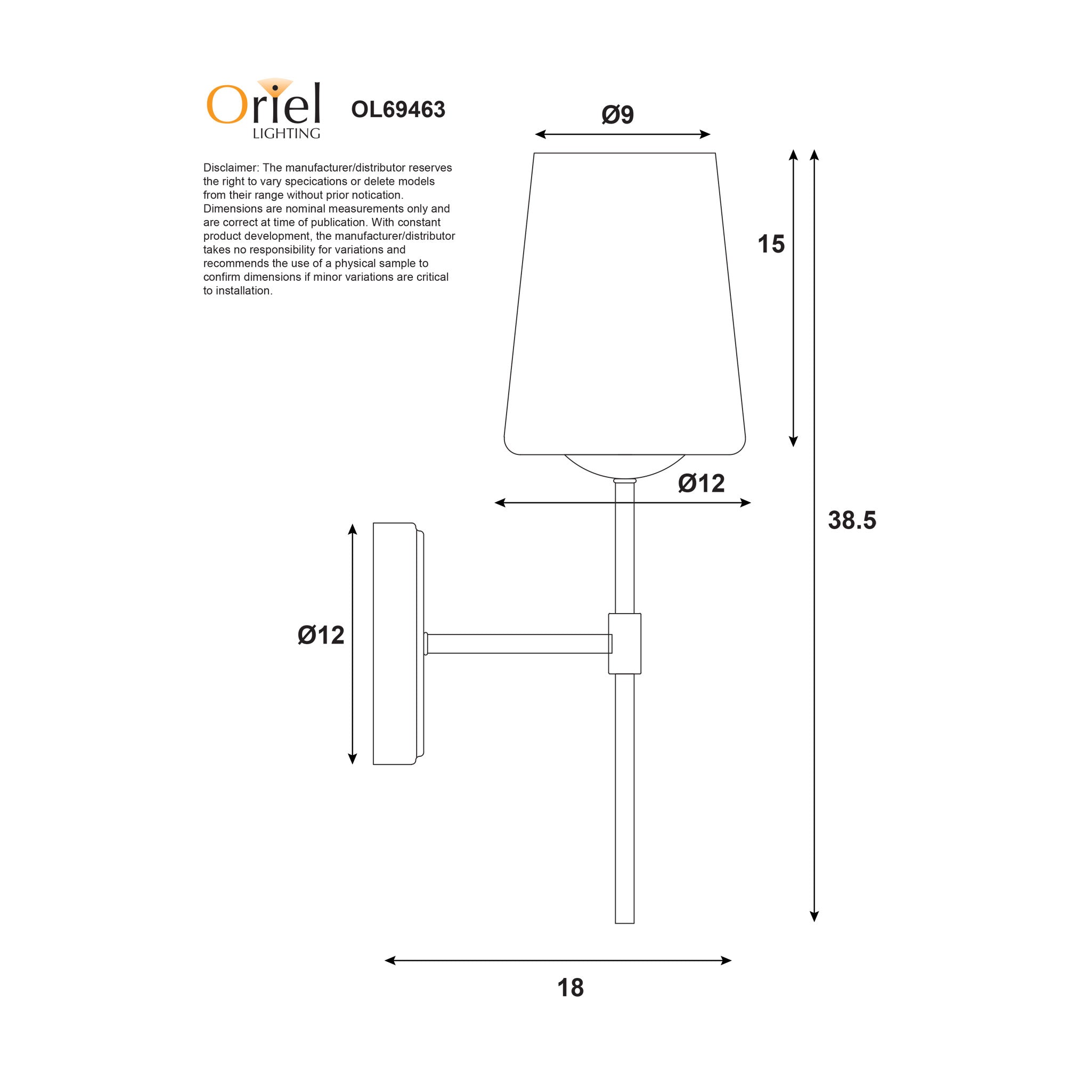 Kinbury Wall Light Chrome - OL69463CH