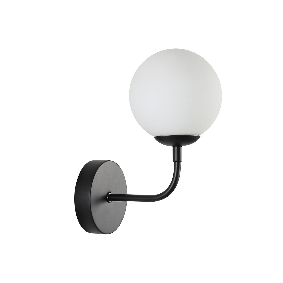 Kinfield Wall Light Matt Black & Matt Opal - OL69571BK