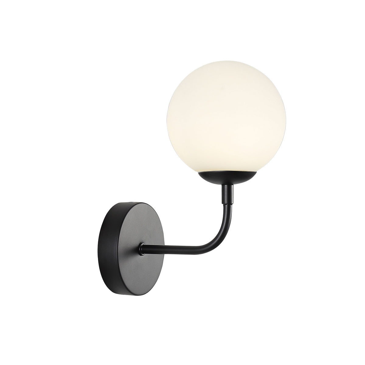 Kinfield Wall Light Matt Black & Matt Opal - OL69571BK