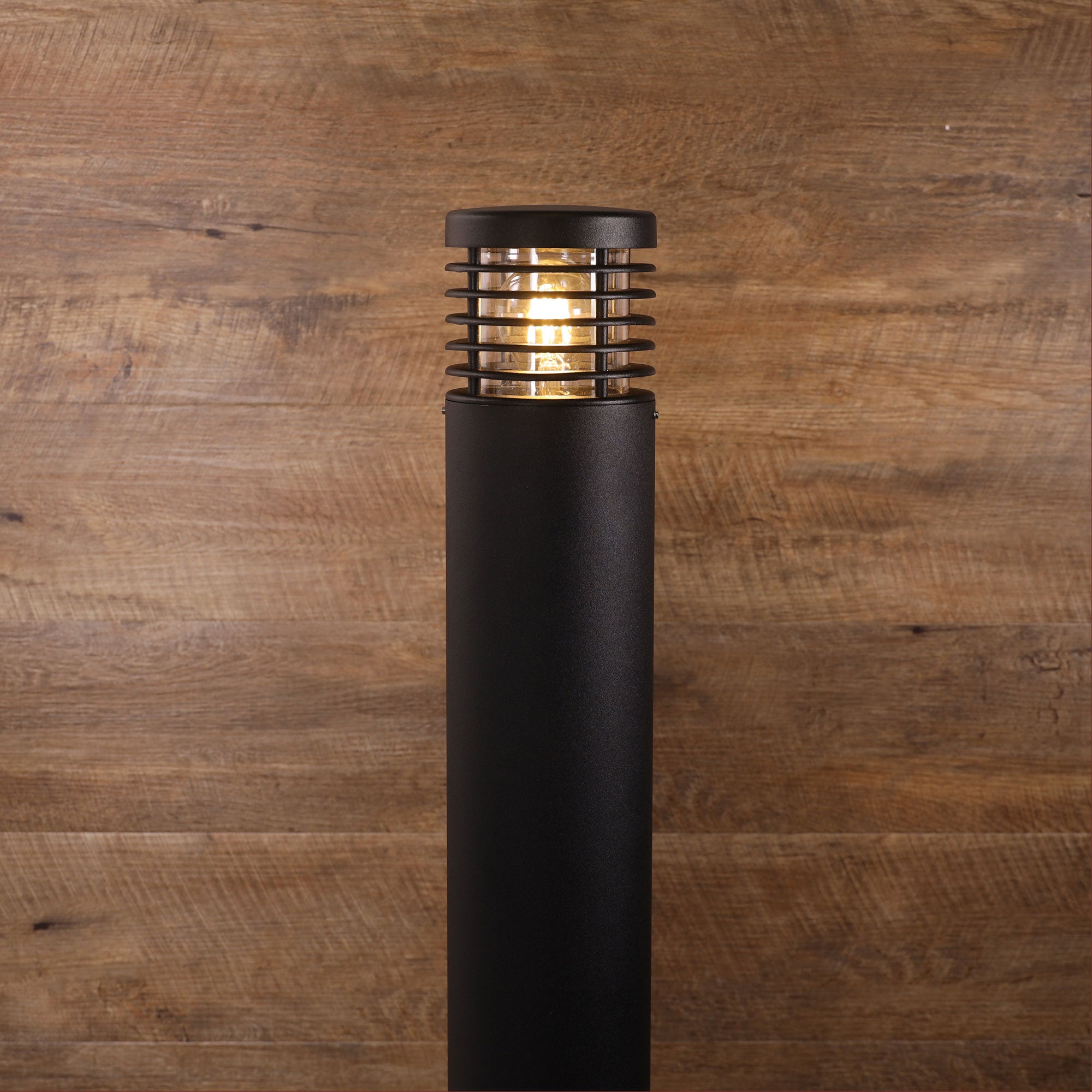 Bray Bollard Light Aluminium Black 240V 9W - OL7176BK