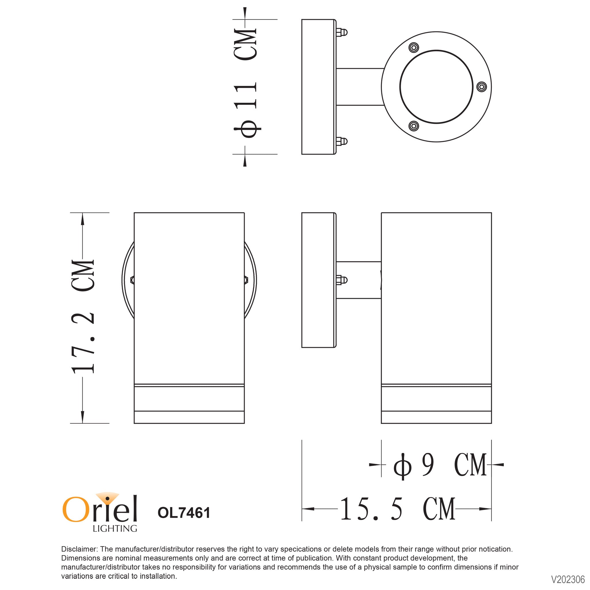 Buy Exterior Wall Lights Australia Tove Outdoor Wall Light Black - OL7461BK