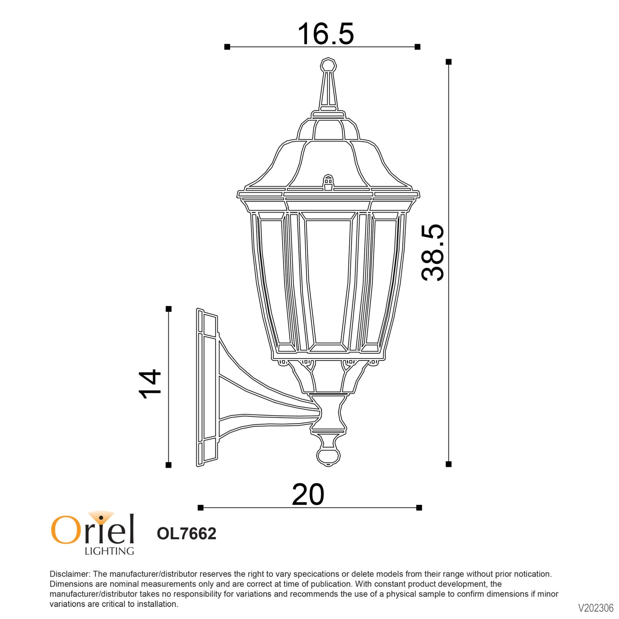 Highgate Up Wall Light White - OL7662WH