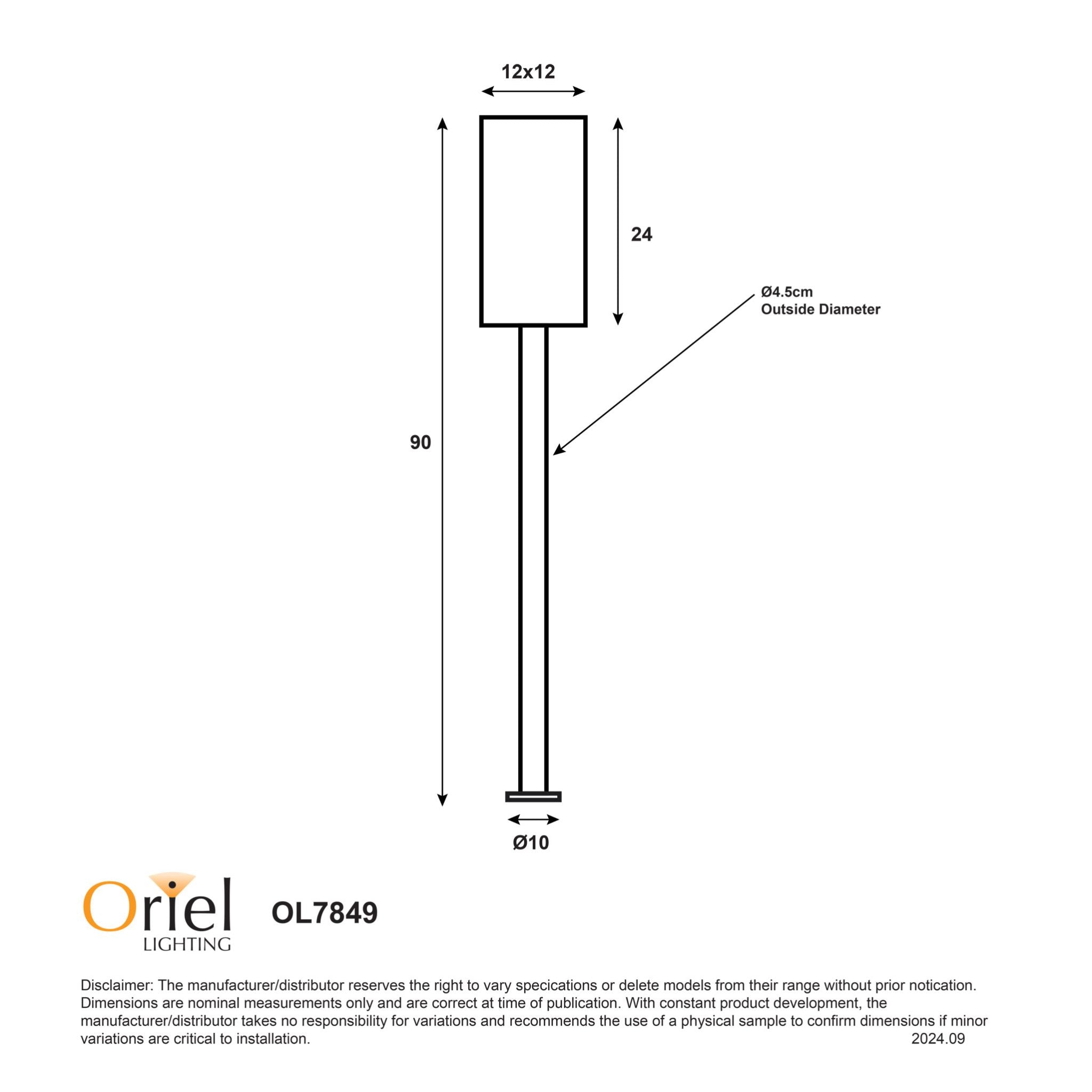 Pandora Bollard Light Black - OL7849BK