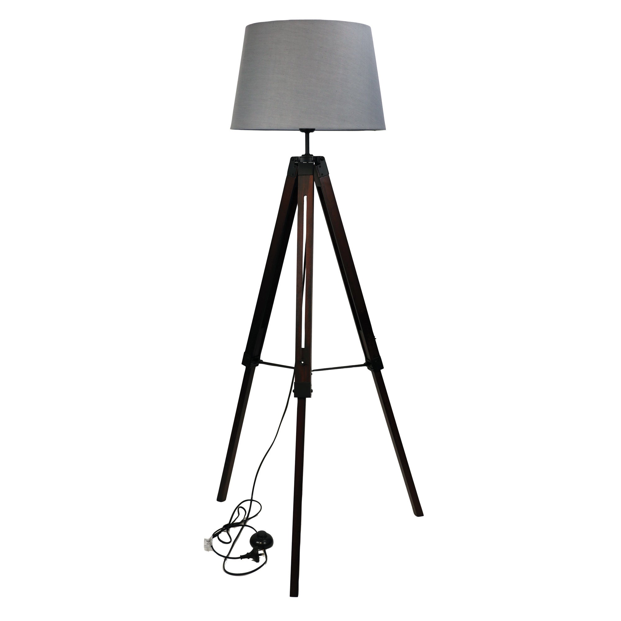 Trevi LED Floor Lamp 60W Walnut,Black & Grey - OL81159