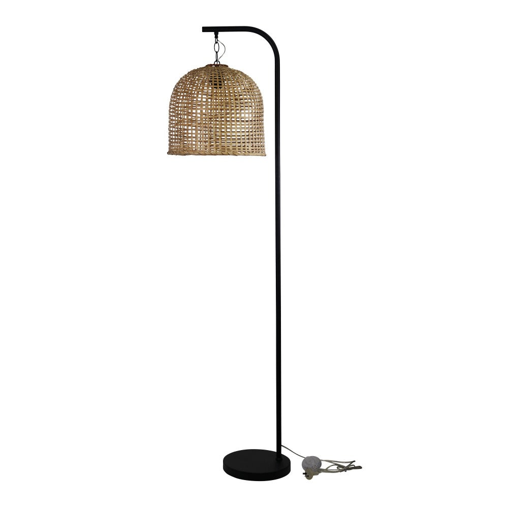 Buy Floor Lamps Australia JESS Floor Lamp Black & Batur Shade Natural - OL81411